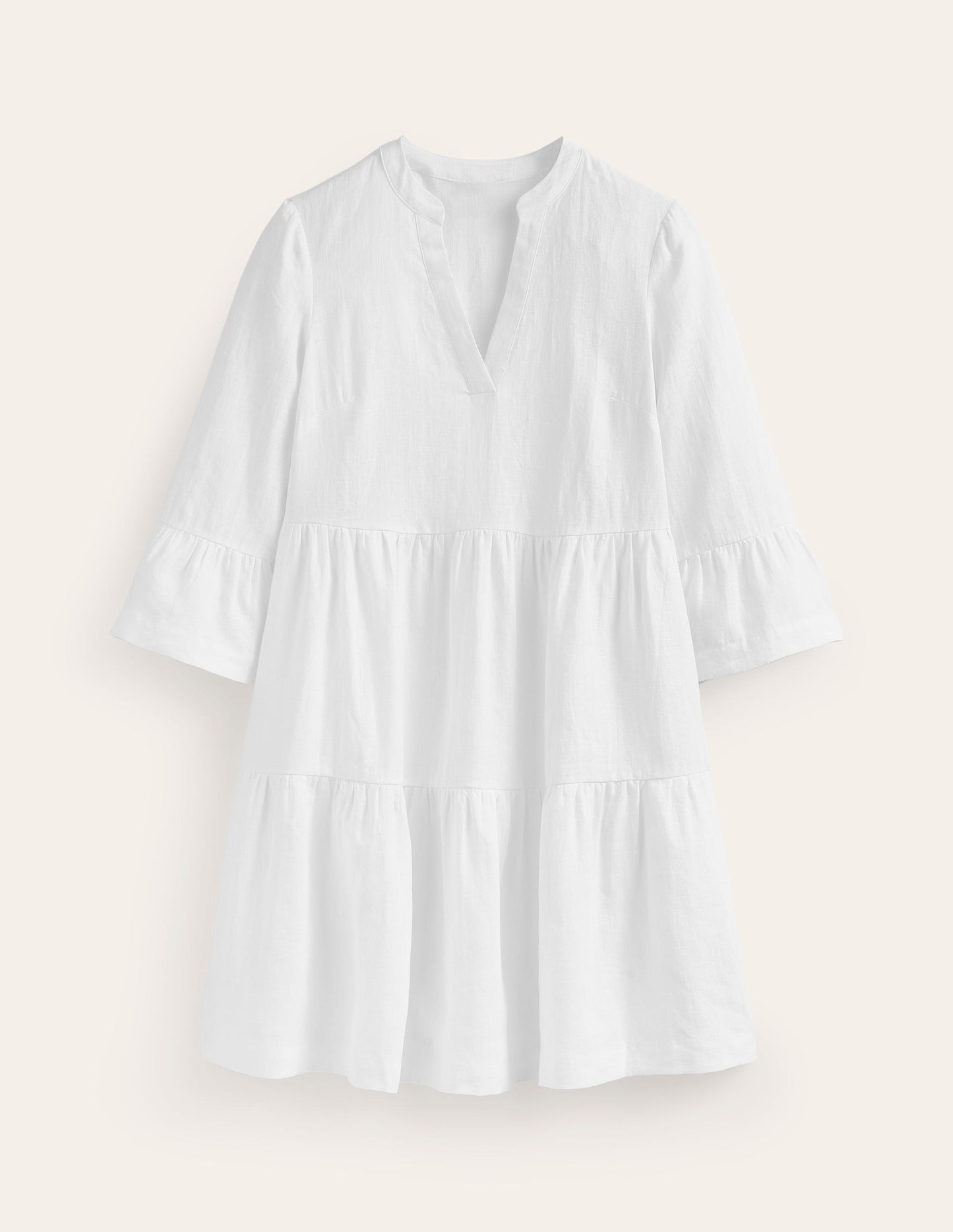 Sophia Linen Short Dress-White