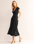 Vanessa Maxi-Wickelkleid aus Jersey-Schwarz