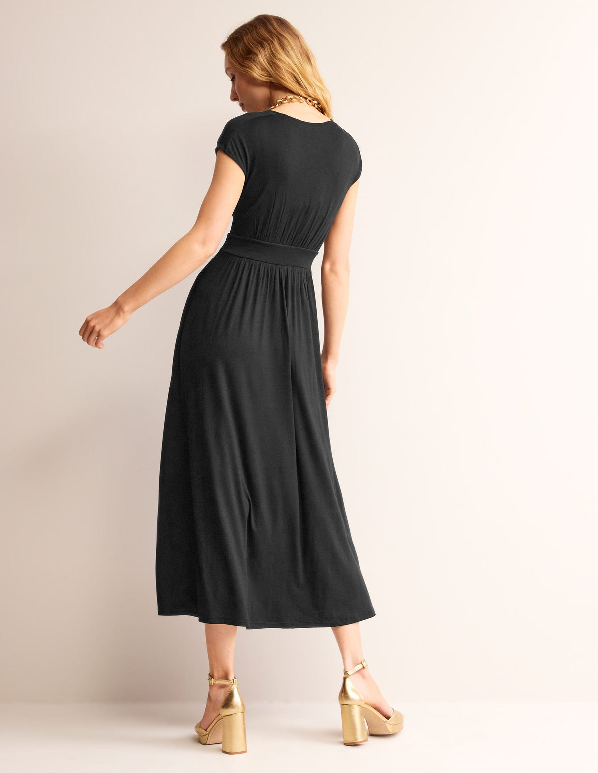 Vanessa Maxi-Wickelkleid aus Jersey-Schwarz-3
