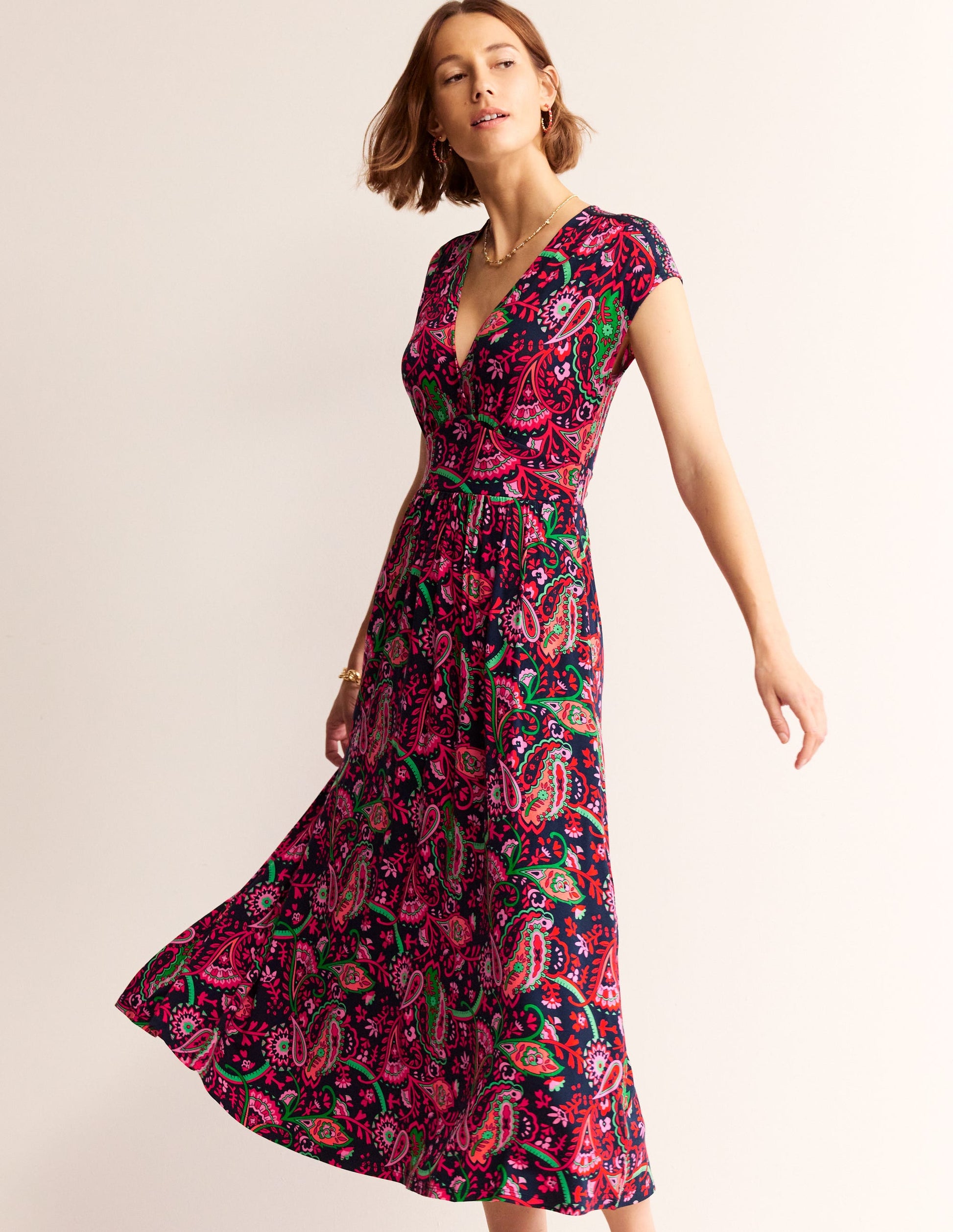 Vanessa Maxi-Wickelkleid aus Jersey-Französisch-Marineblau, Fantastisch-2