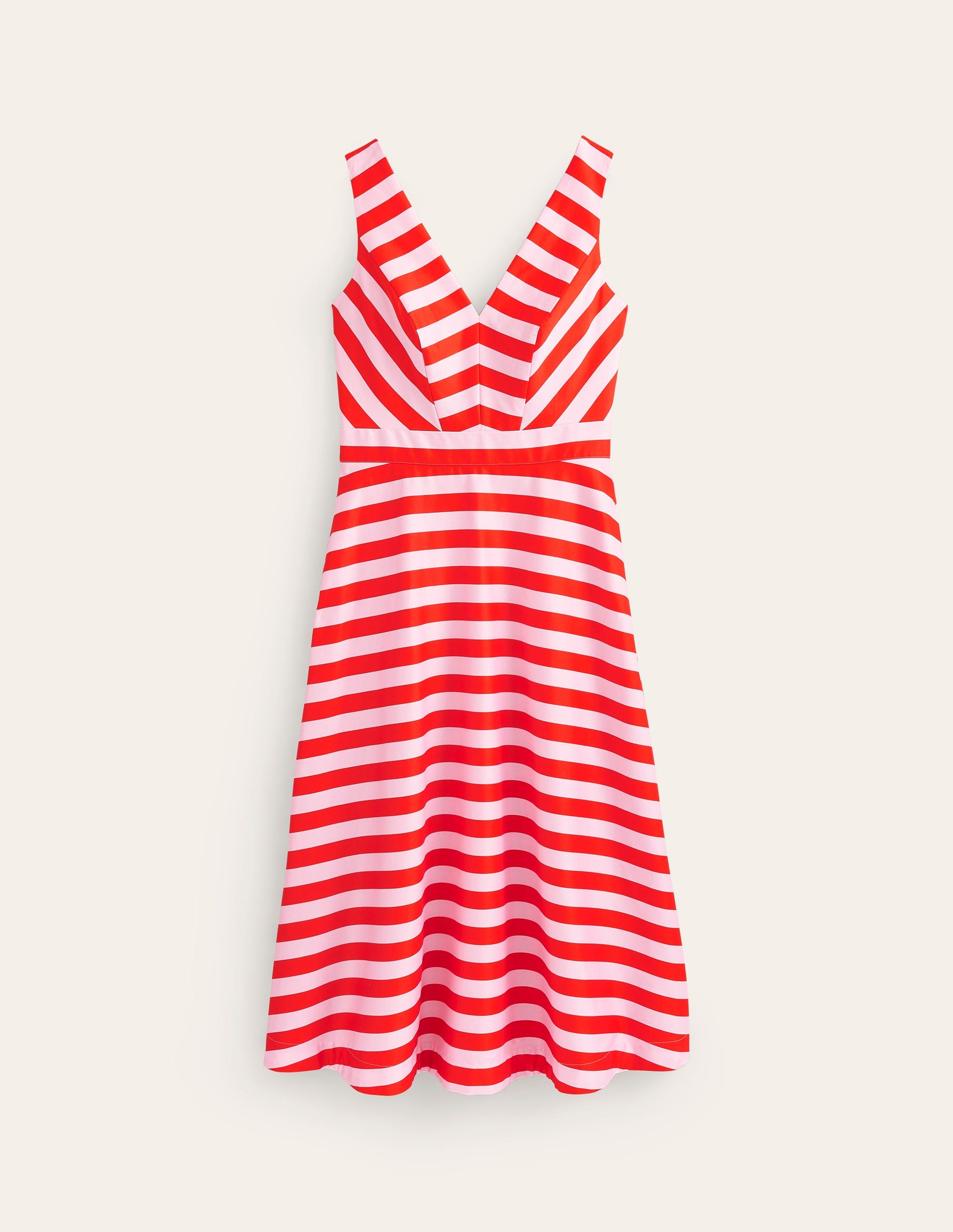 Panelled Bodice Midi Dress-Fiesta and Orchid Pink-6