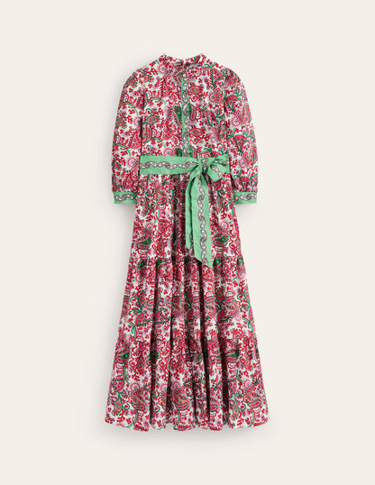Robe longue Alba volantée en coton-Multi, motif Fantastical-8
