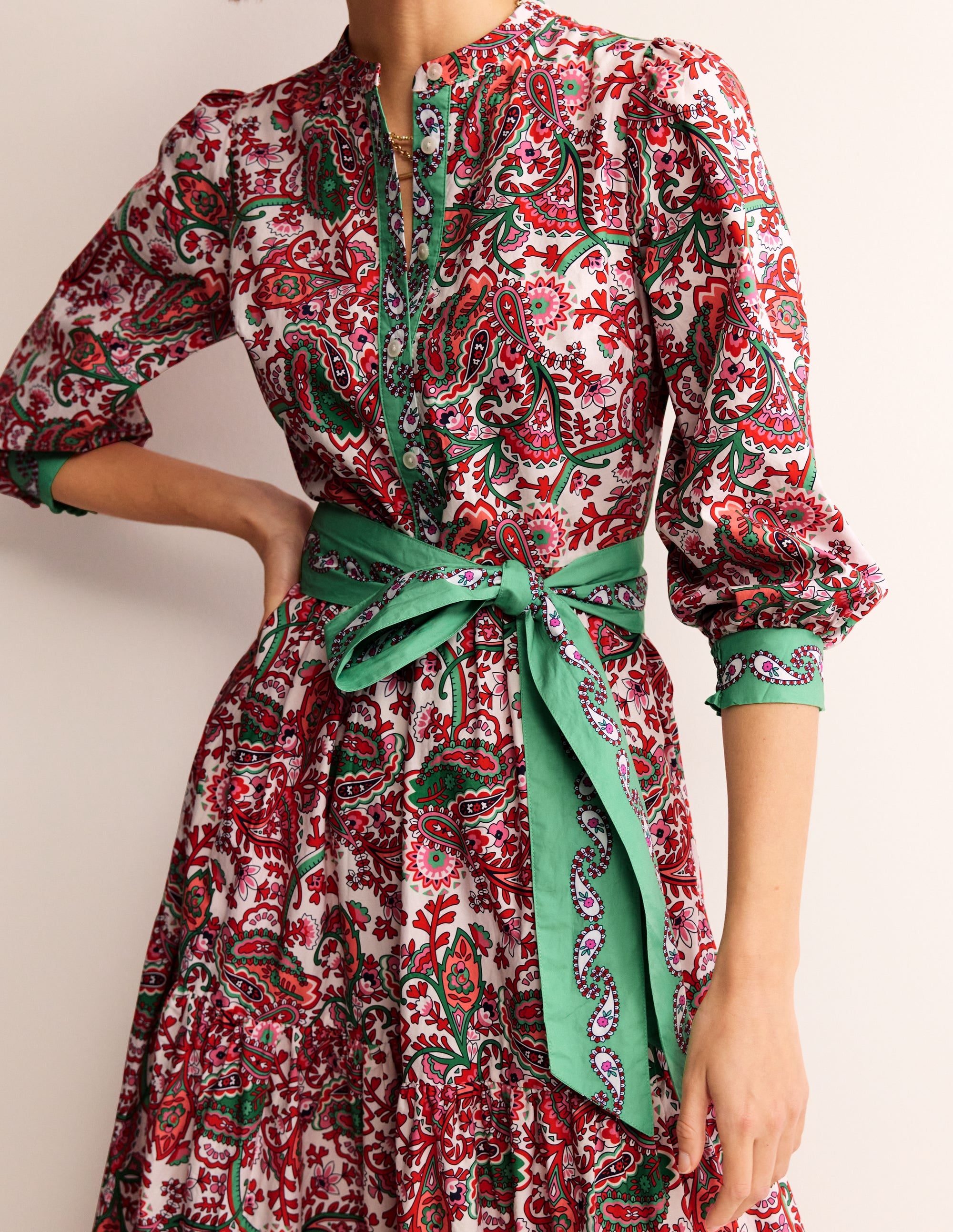 Robe longue Alba volantée en coton-Multi, motif Fantastical - Image 3