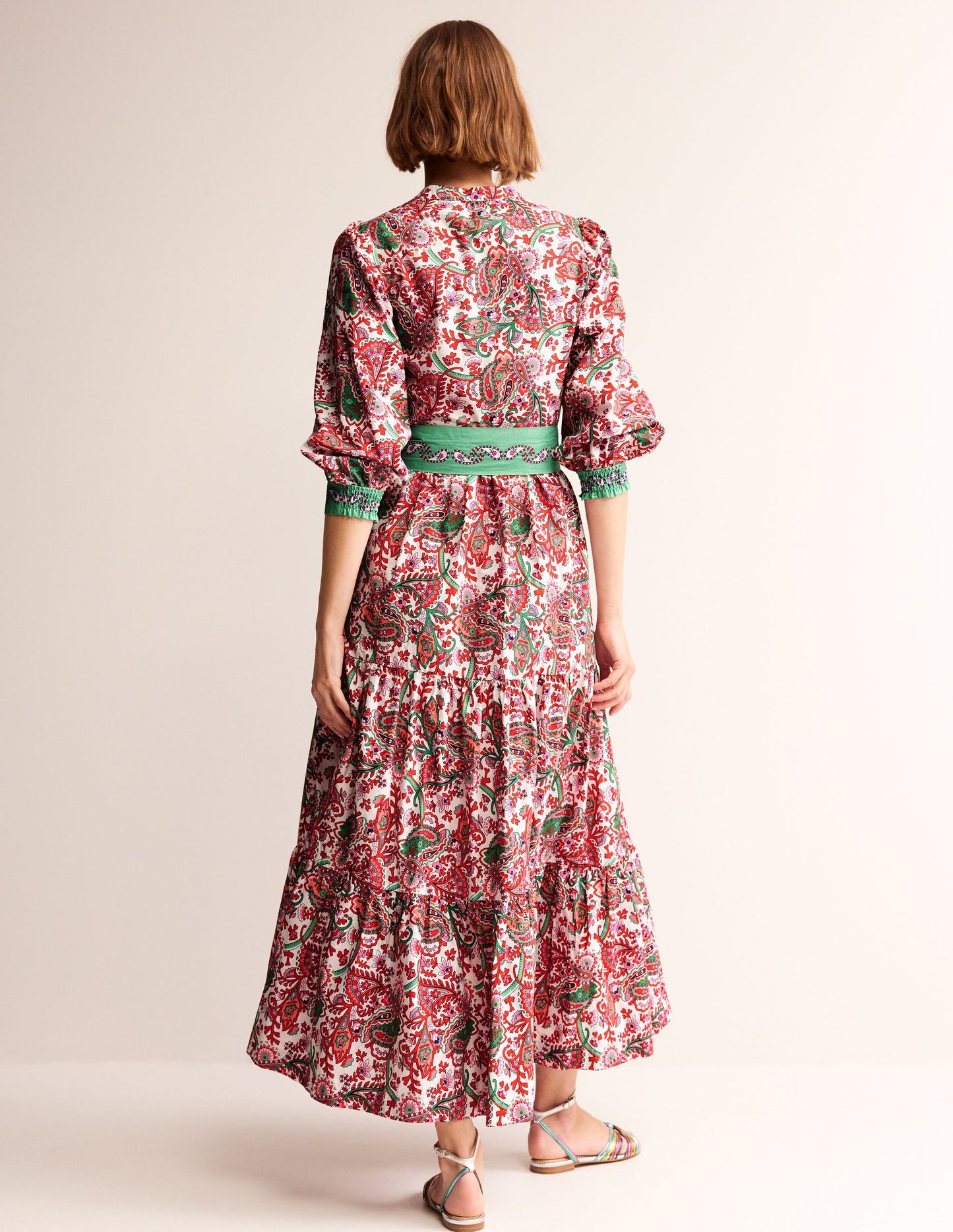 Robe longue Alba volantée en coton-Multi, motif Fantastical