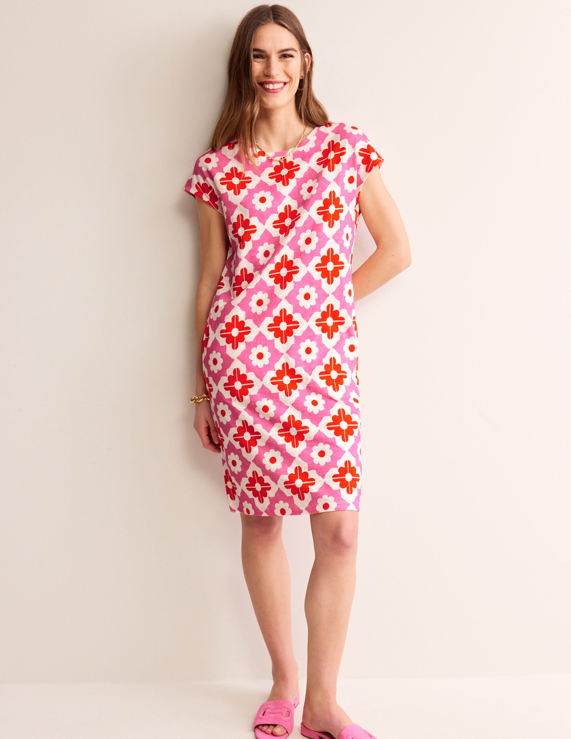 Leah T-Shirt-Kleid aus Jersey-Beacon Gingham - Image 4