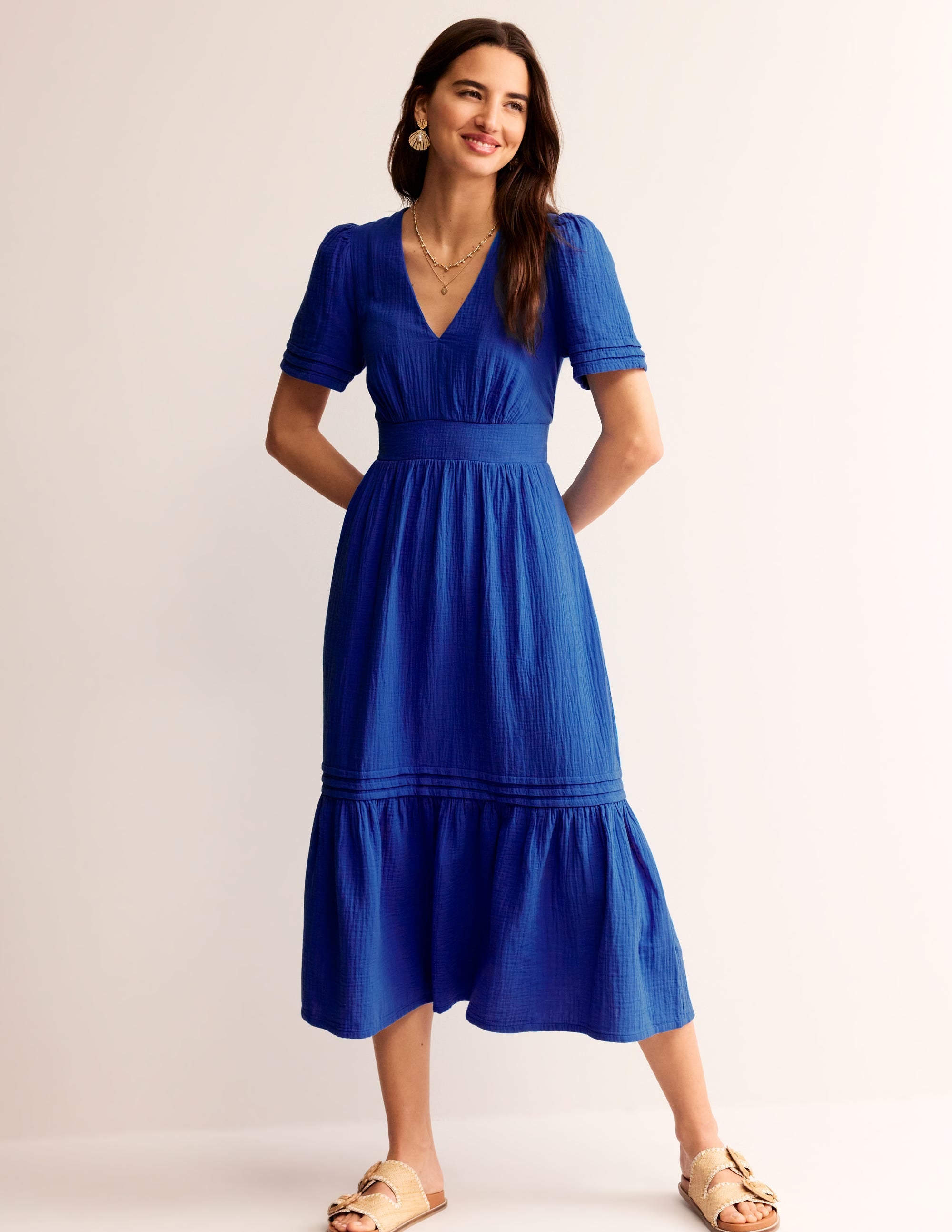 Eve Doppeltuch-Midikleid-Indigofink - Image 2