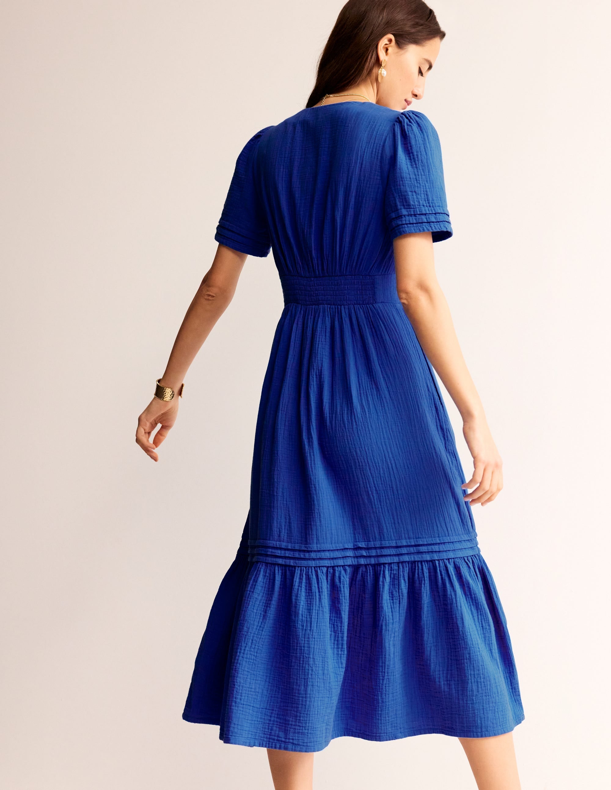 Eve Doppeltuch-Midikleid-Indigofink - Image 4