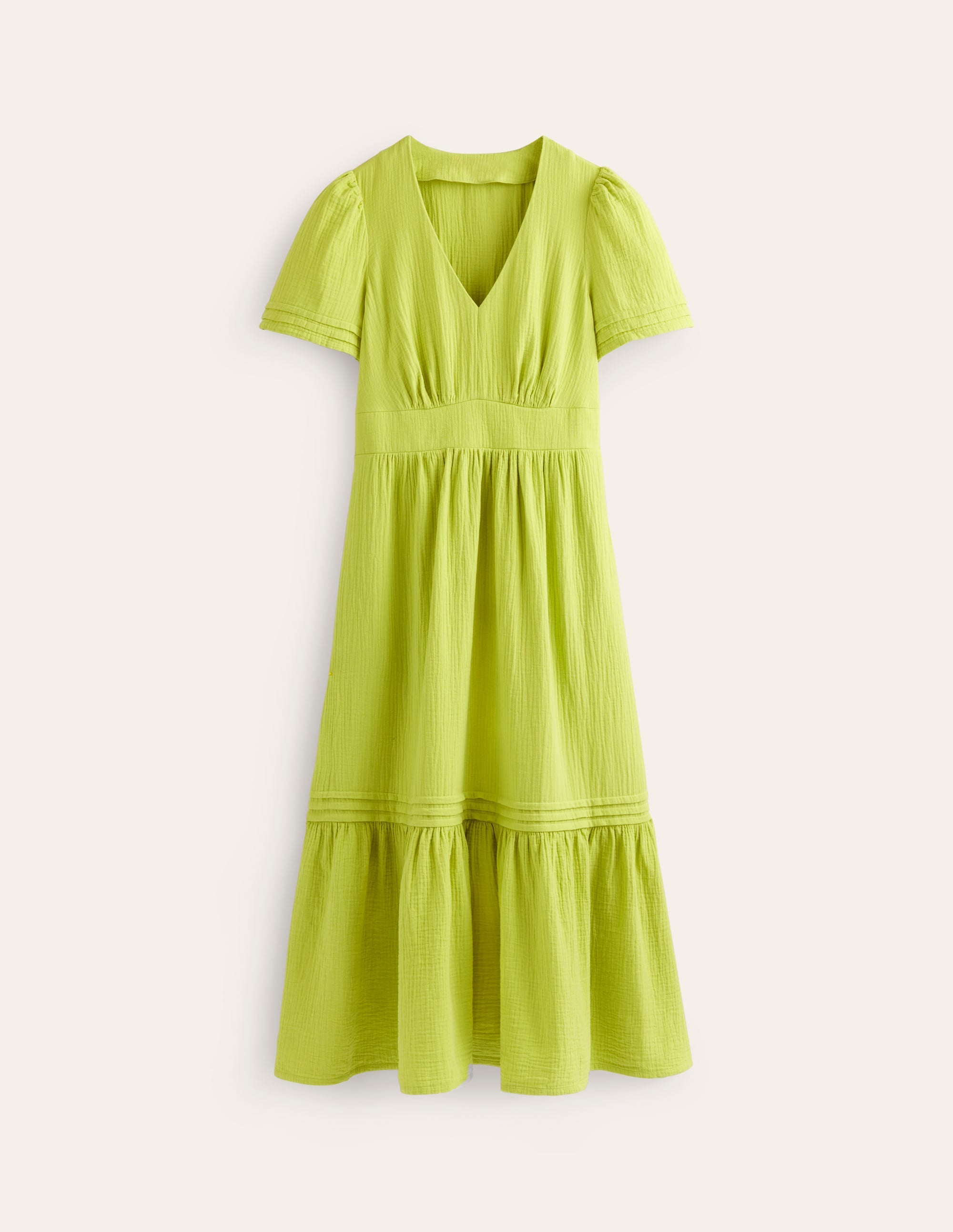 Eve Doppeltuch-Midikleid-Gelbgrün - Image 8