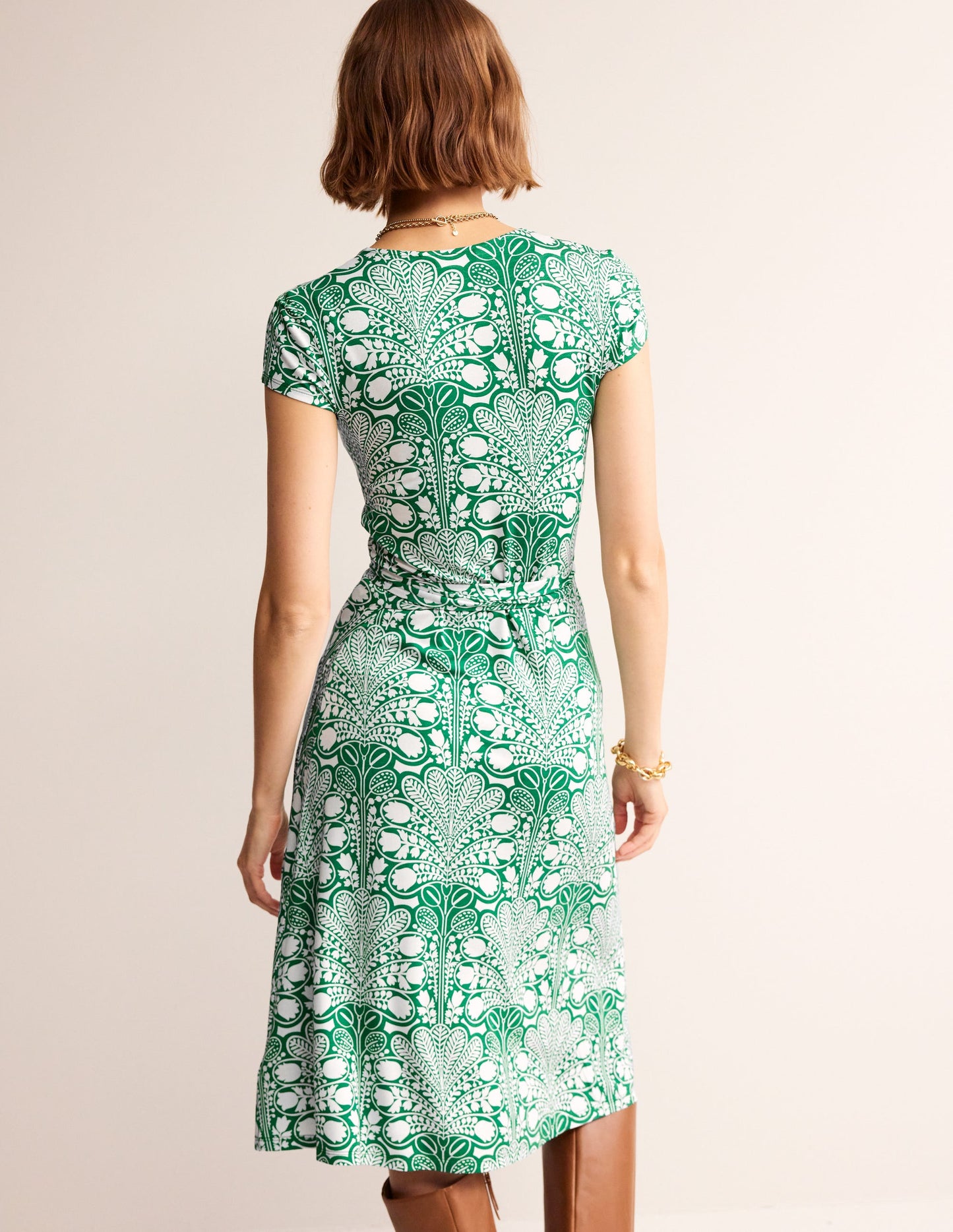 Joanna Wickelkleid mit Flügelärmeln-Grün, Gardenia Swirl