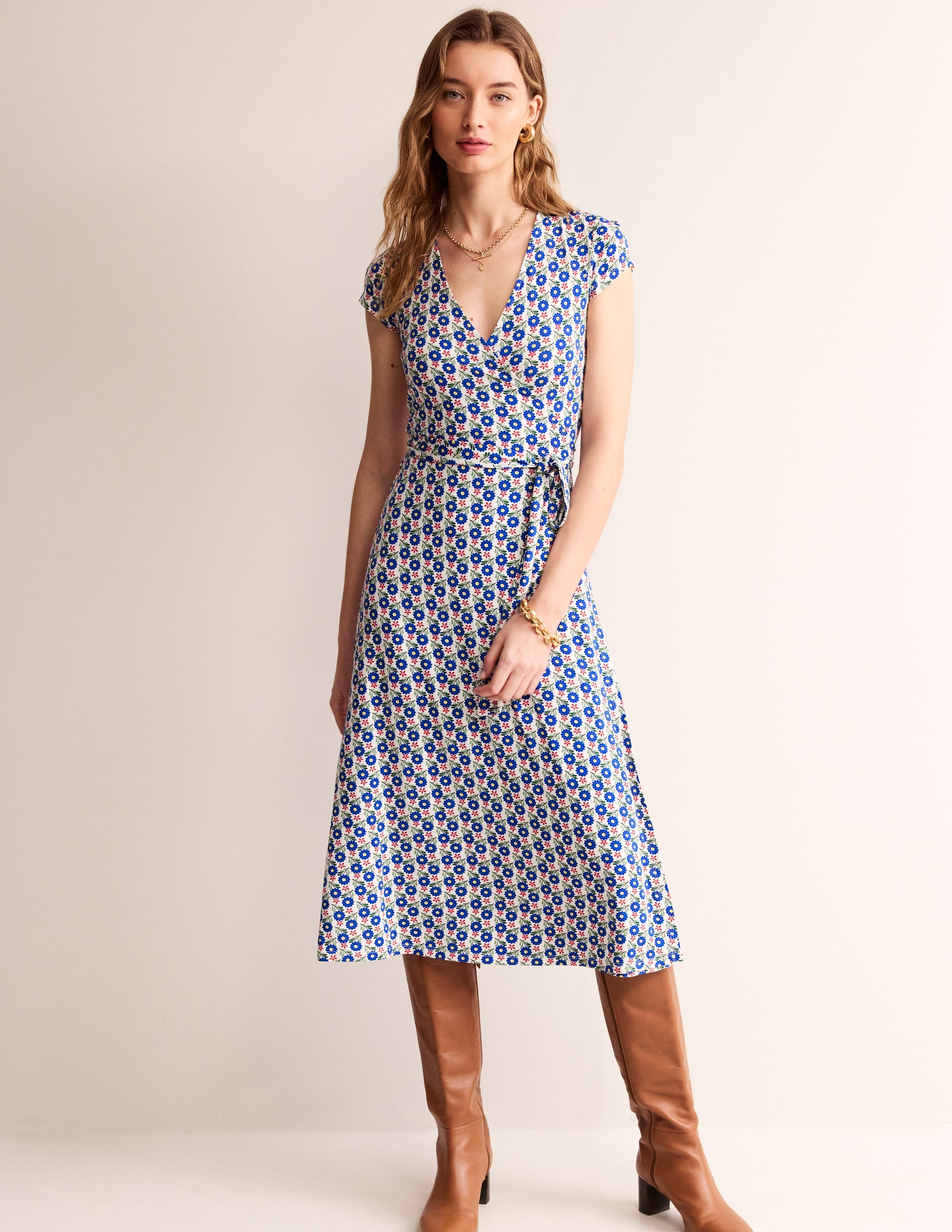 Robe portefeuille Joanna à mancherons-Multi, motif Bloom Sprig - Image 4