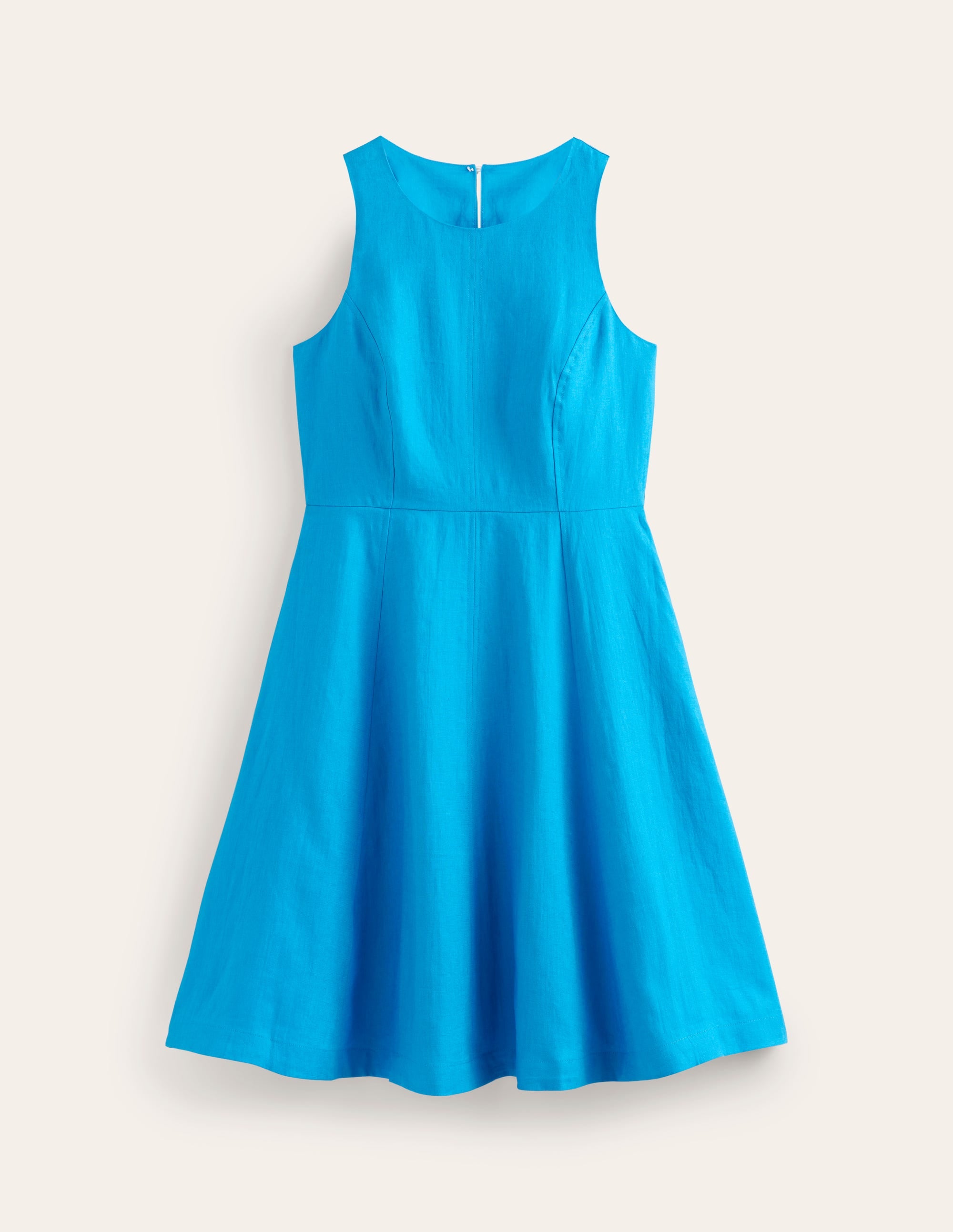 Carla Kurzes Leinenkleid-Blitzblau - Image 6