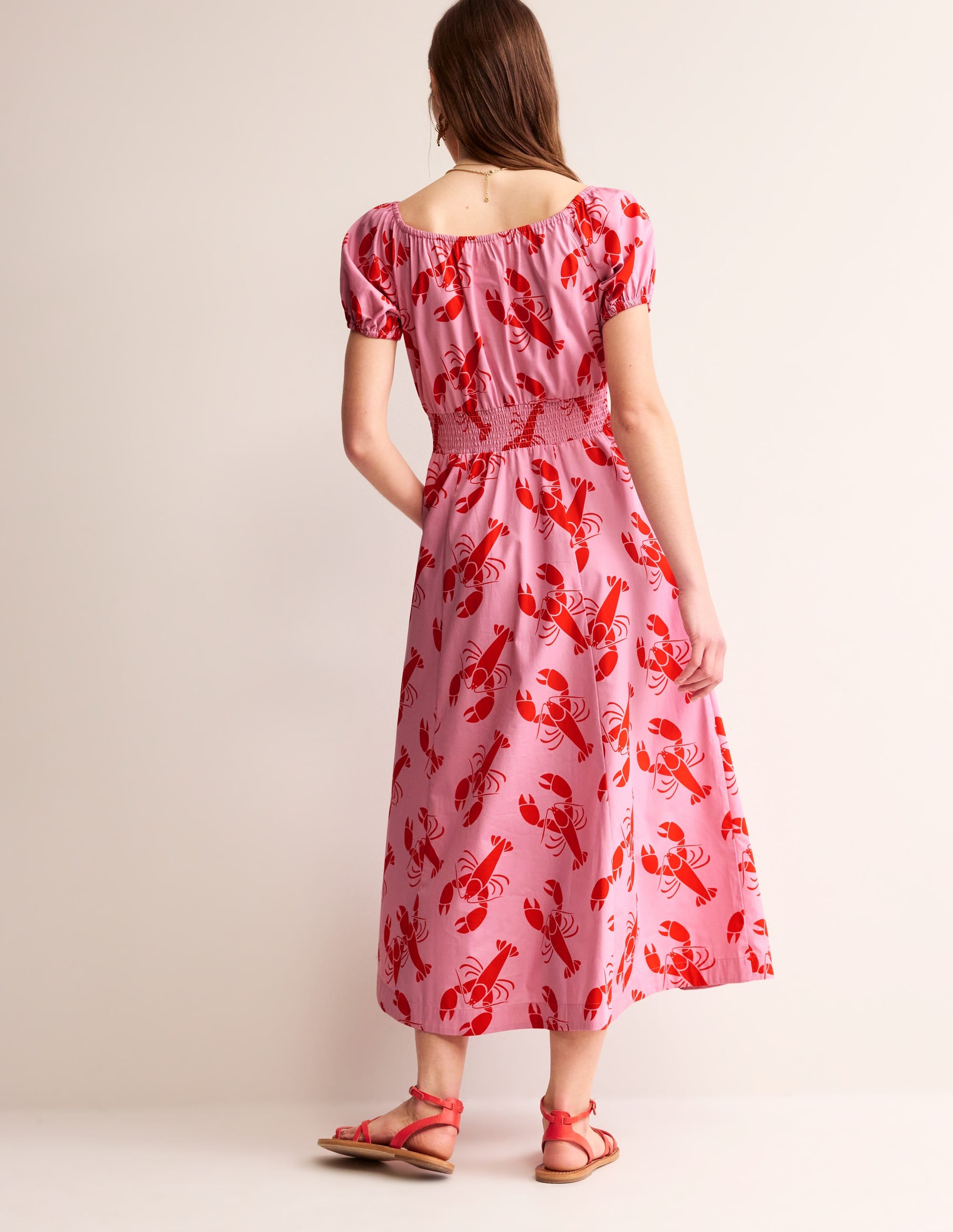 Amber Baumwoll-Midikleid-Kaschmir Rose, Hummer - Image 3