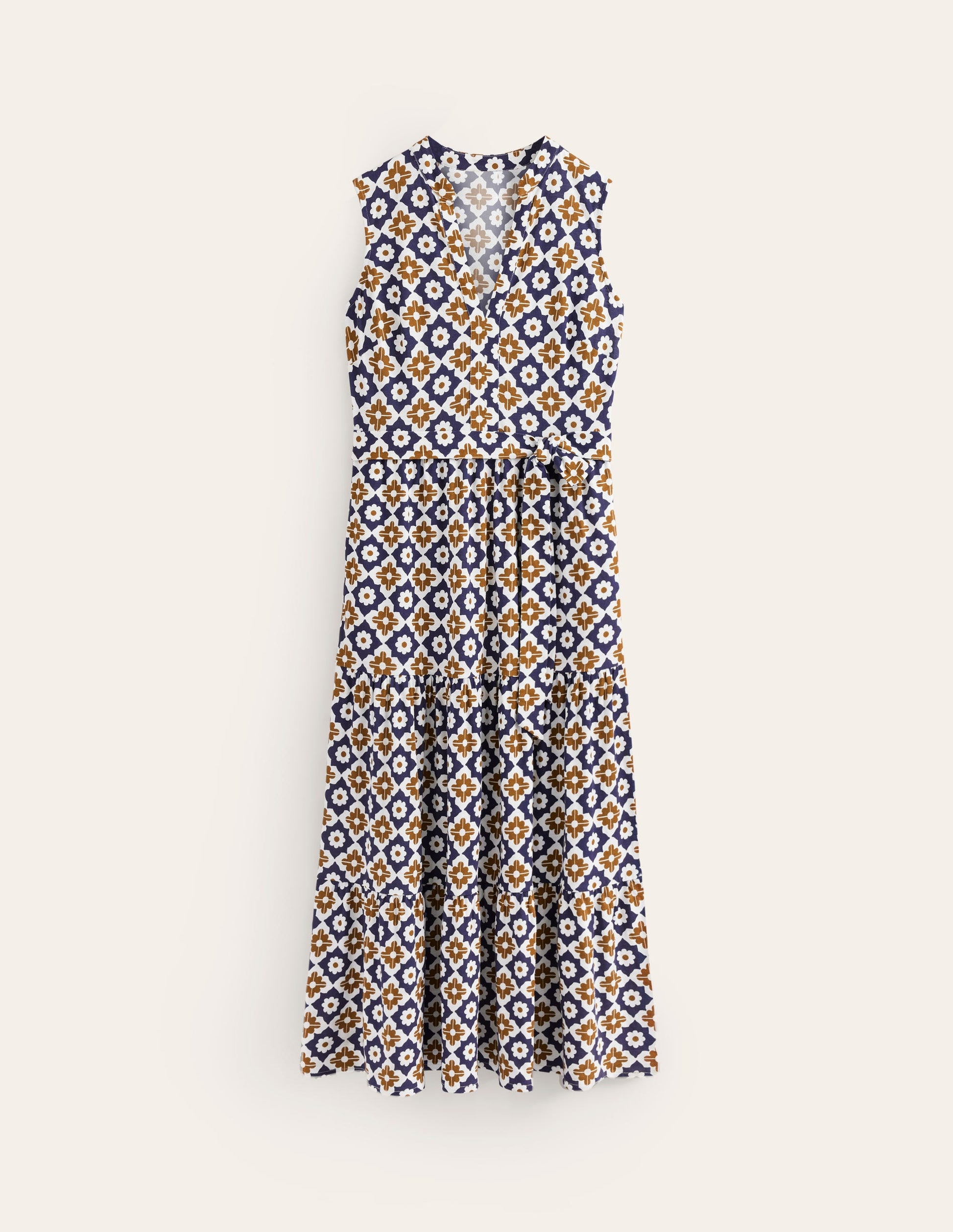 Naomi Notch Collar Maxi Dress-Rubber, Geo Stamp-5