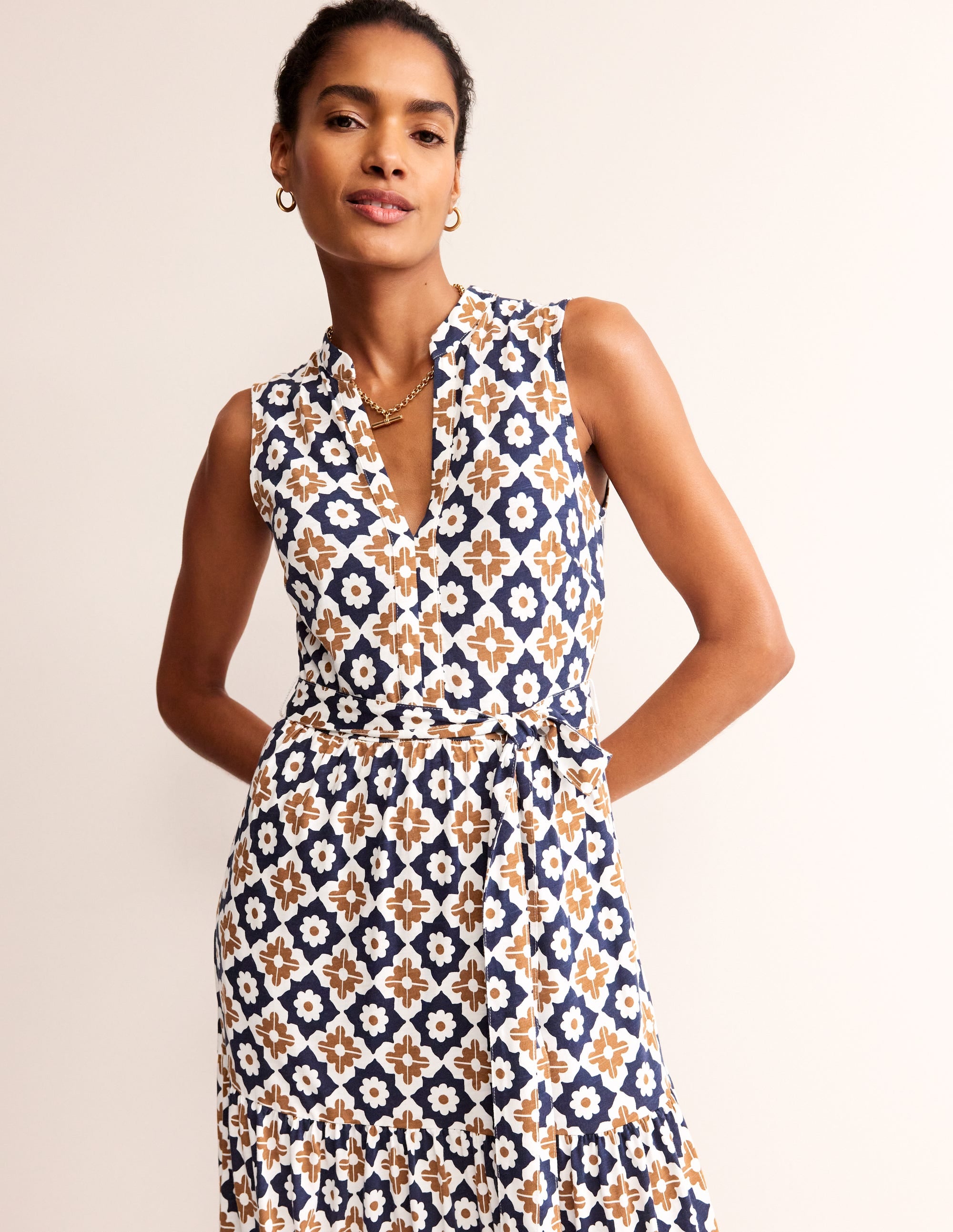 Naomi Notch Collar Maxi Dress-Rubber, Geo Stamp - Image 2