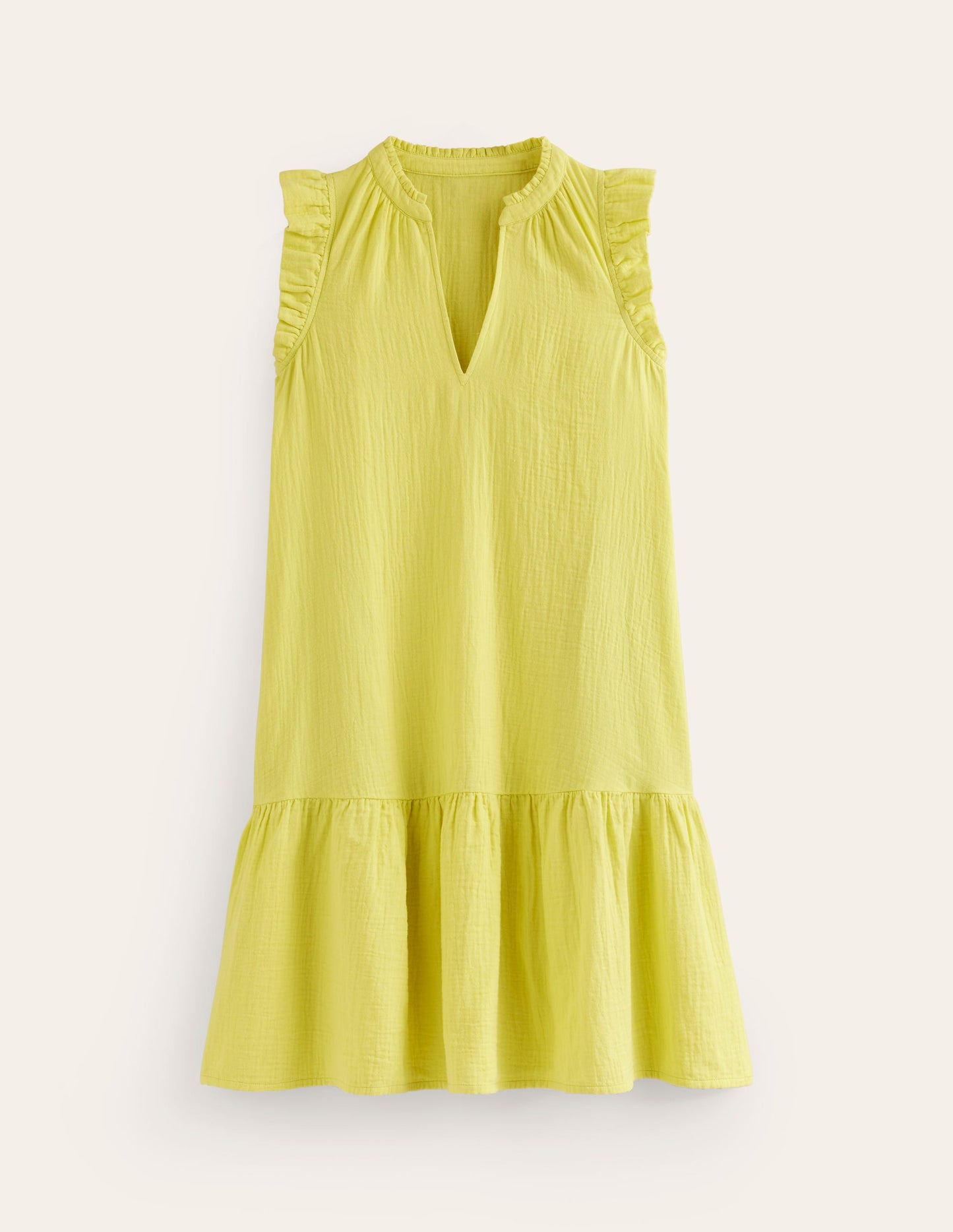 Robe courte Daisy double-étoffe-Jaune acidulé