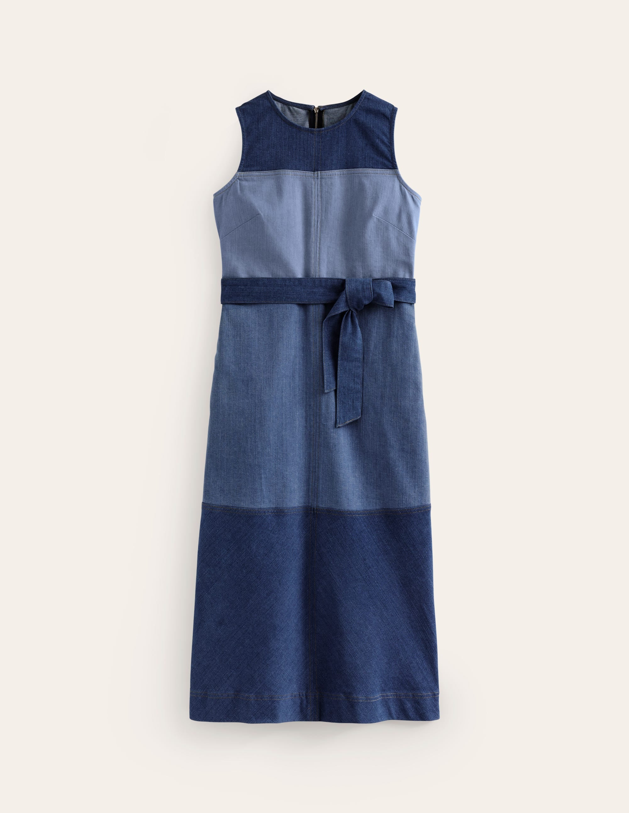 Jeansflickenkleid in Midilänge-Versetzte Jeansflicken - Image 5