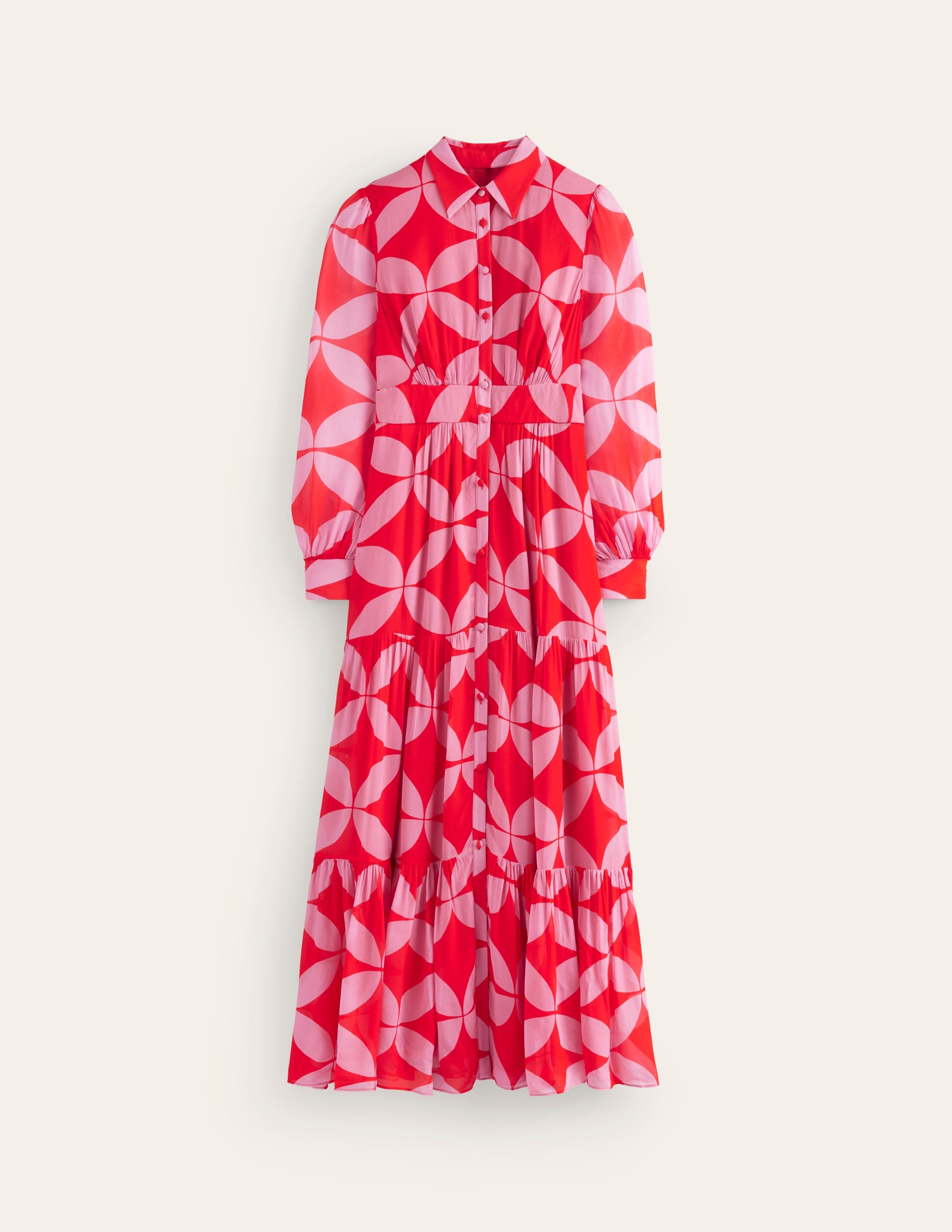 Maxi-Hemdblusenkleid für besondere Anlässe-Flammenrot, Diamond Terrace - Image 6