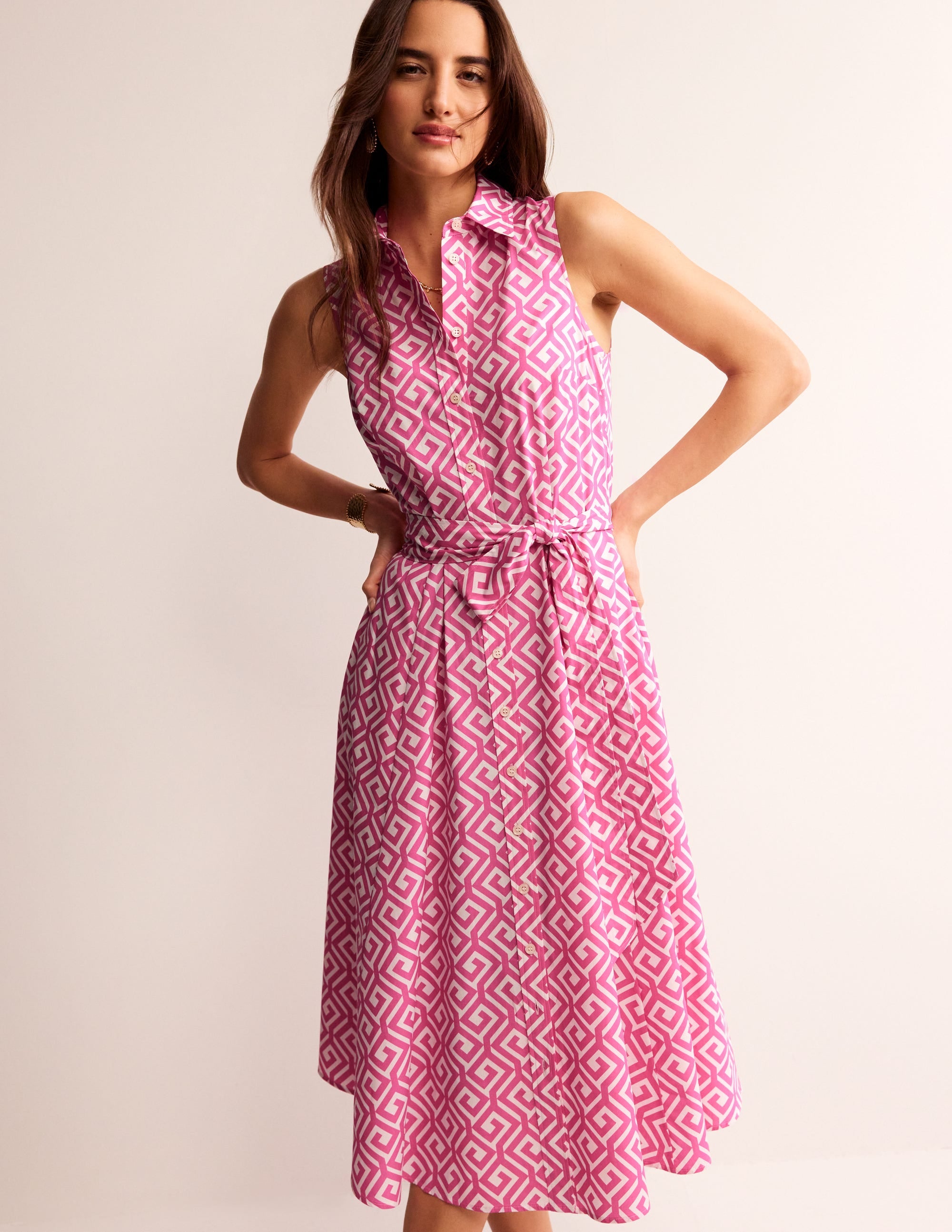 Amy Ärmelloses Hemdblusenkleid-Pink Power, Labyrinth - Image 1