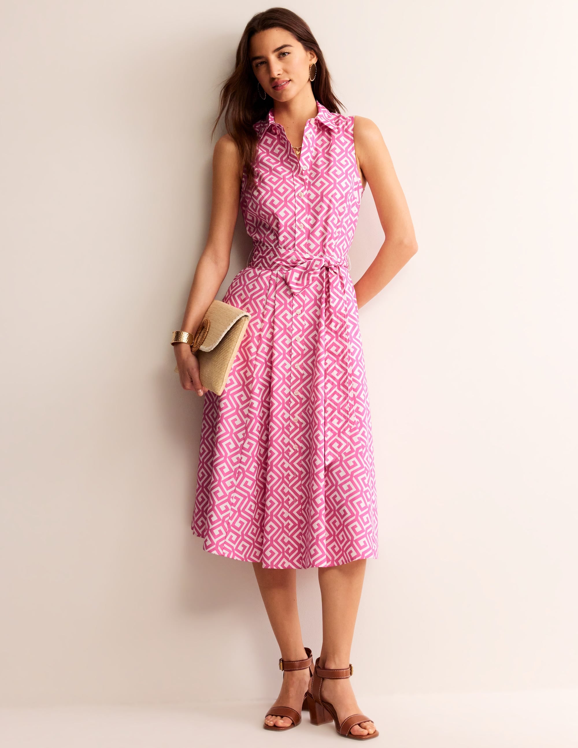 Amy Ärmelloses Hemdblusenkleid-Pink Power, Labyrinth - Image 4