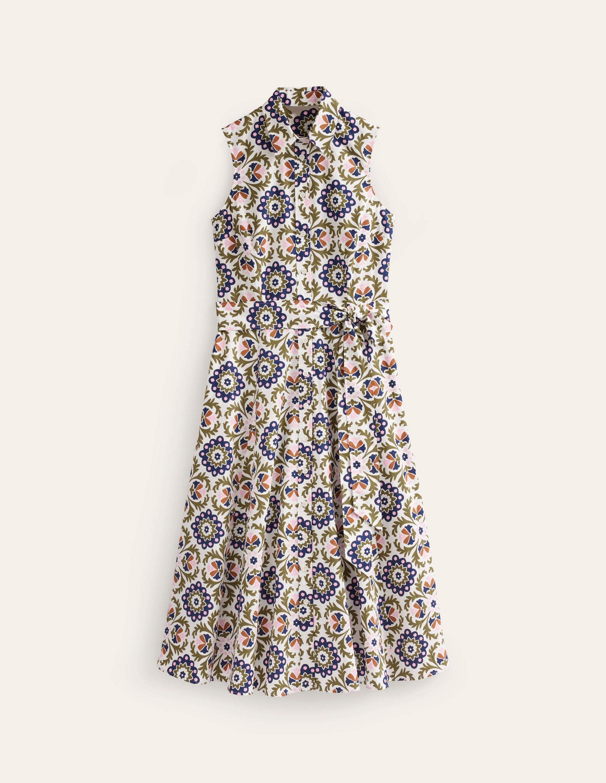 Amy Ärmelloses Hemdblusenkleid-Eintagsfliege, Mosaik Blüte-5