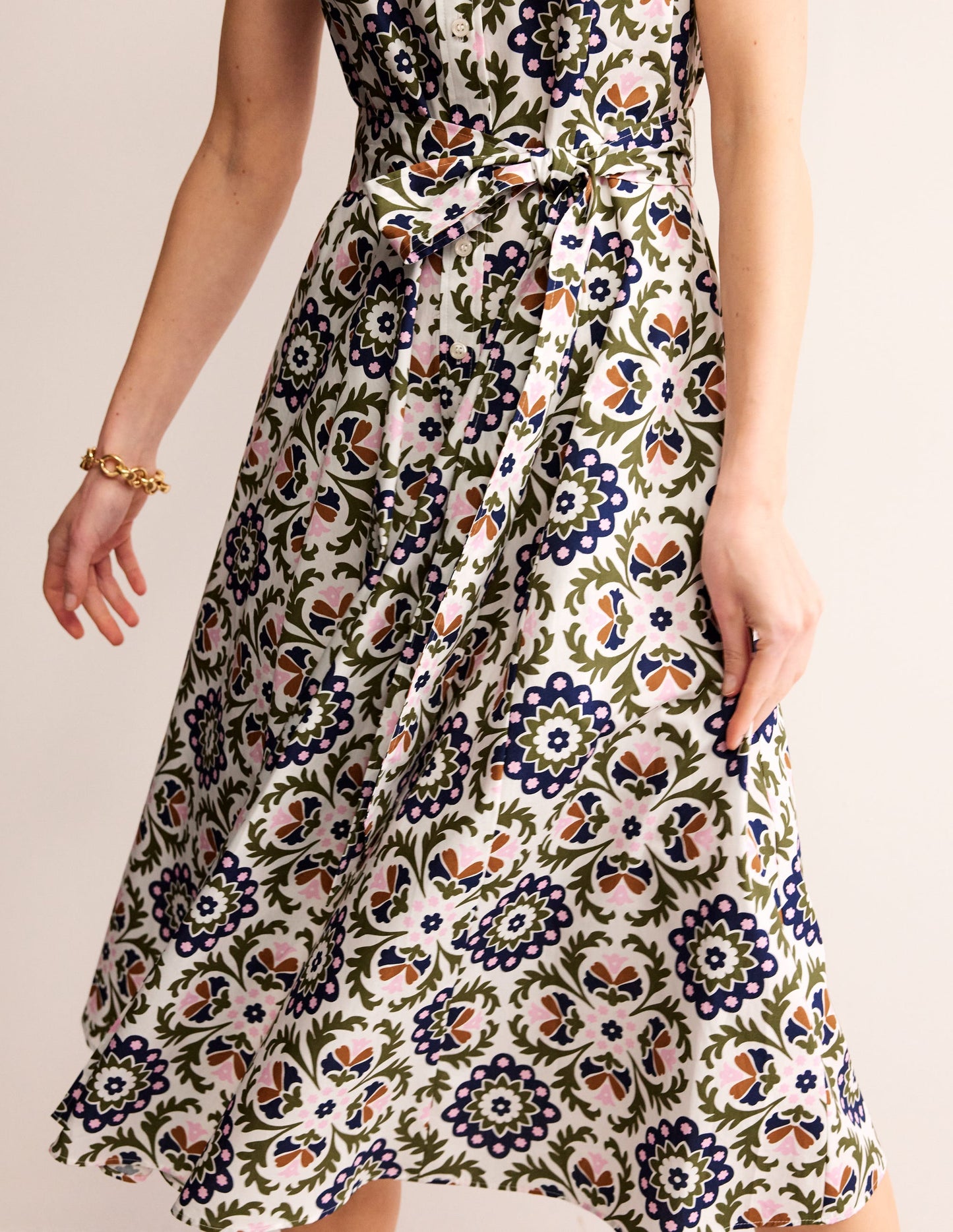 Amy Ärmelloses Hemdblusenkleid-Eintagsfliege, Mosaik Blüte
