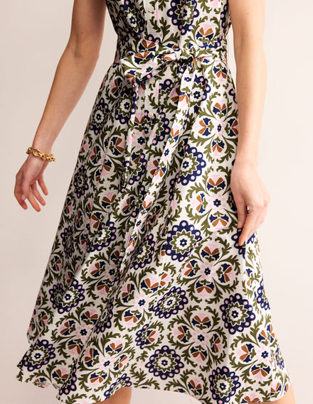 Amy Ärmelloses Hemdblusenkleid-Eintagsfliege, Mosaik Blüte