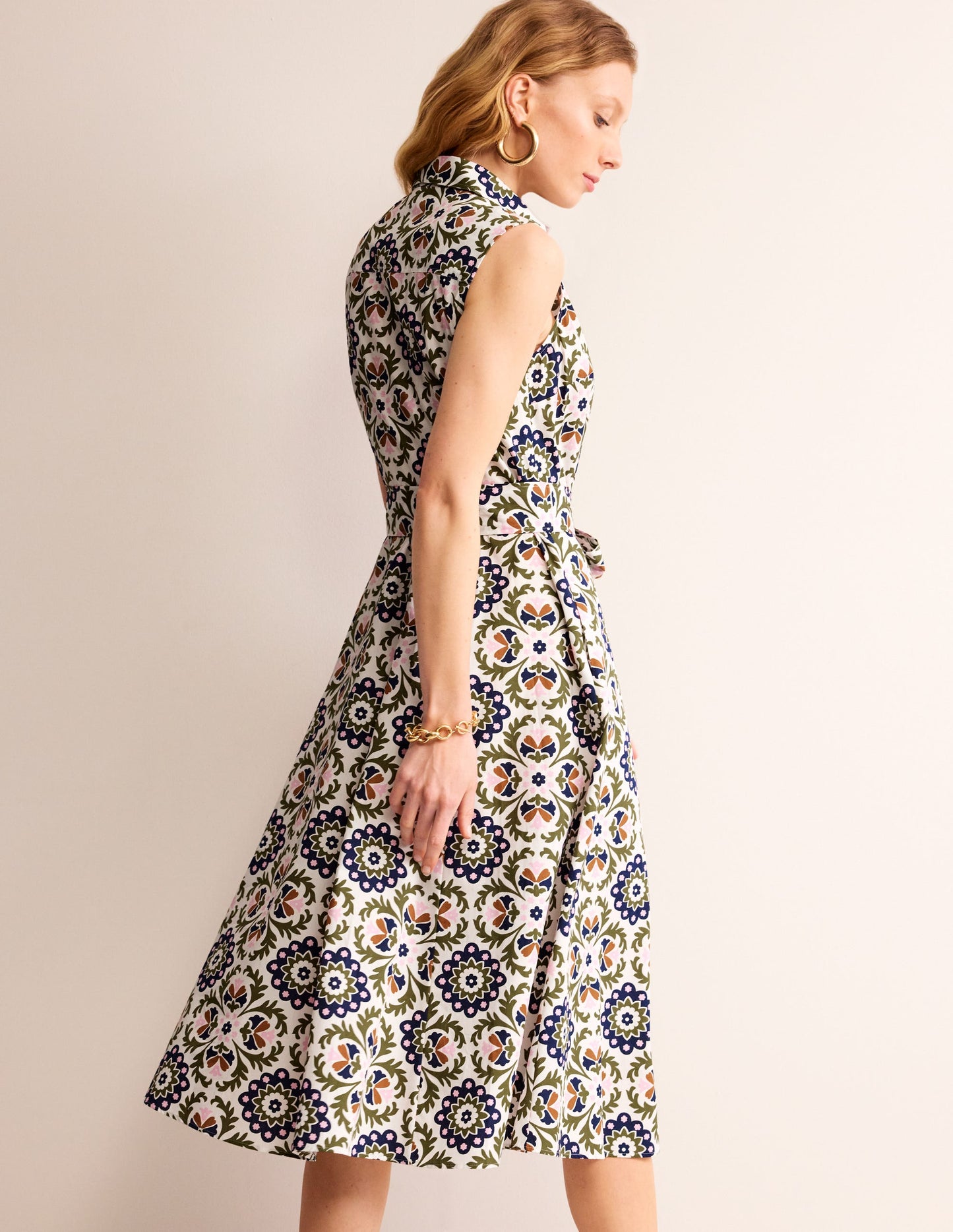 Amy Ärmelloses Hemdblusenkleid-Eintagsfliege, Mosaik Blüte