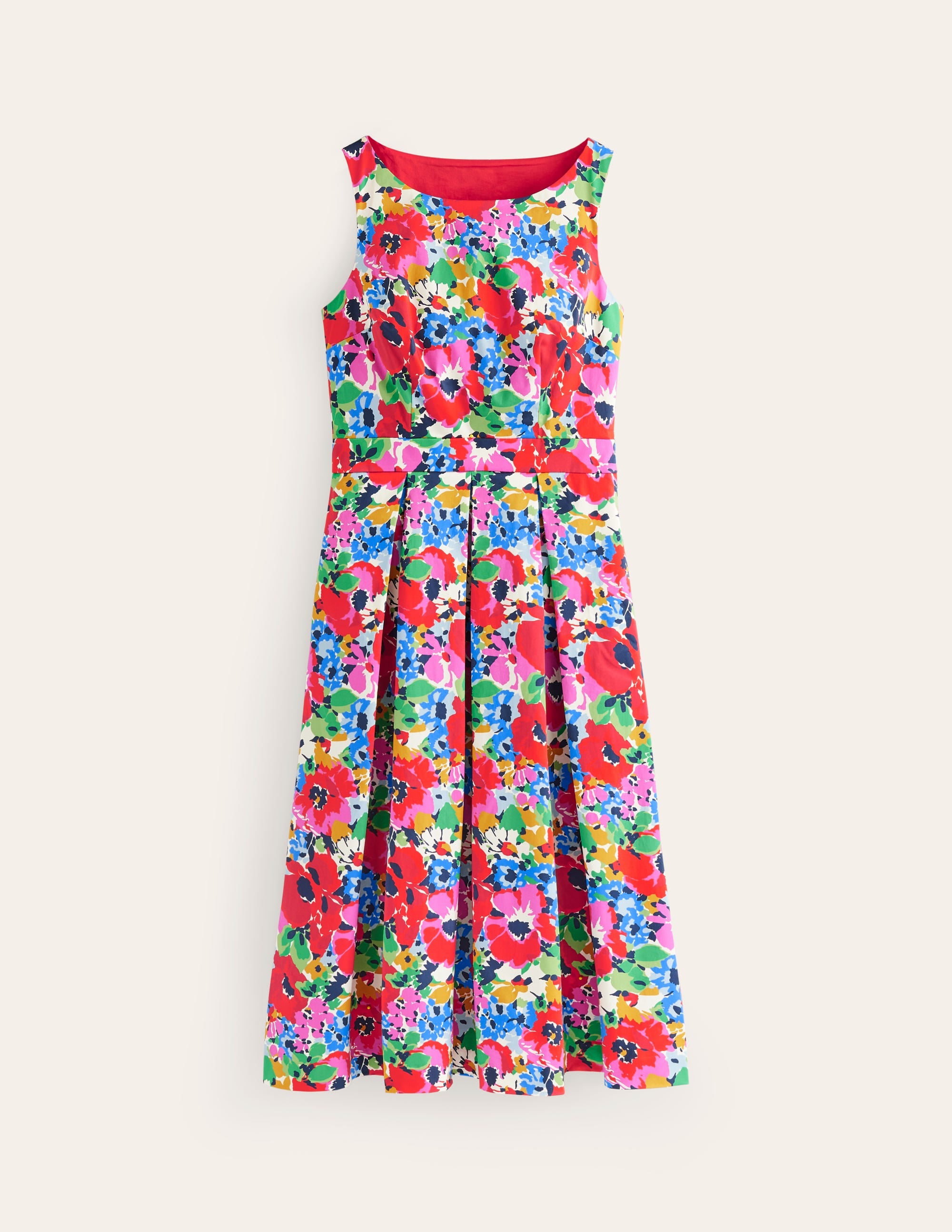 Robe midi plissée sans manches-Multi, grand motif Wild Poppy - Image 7