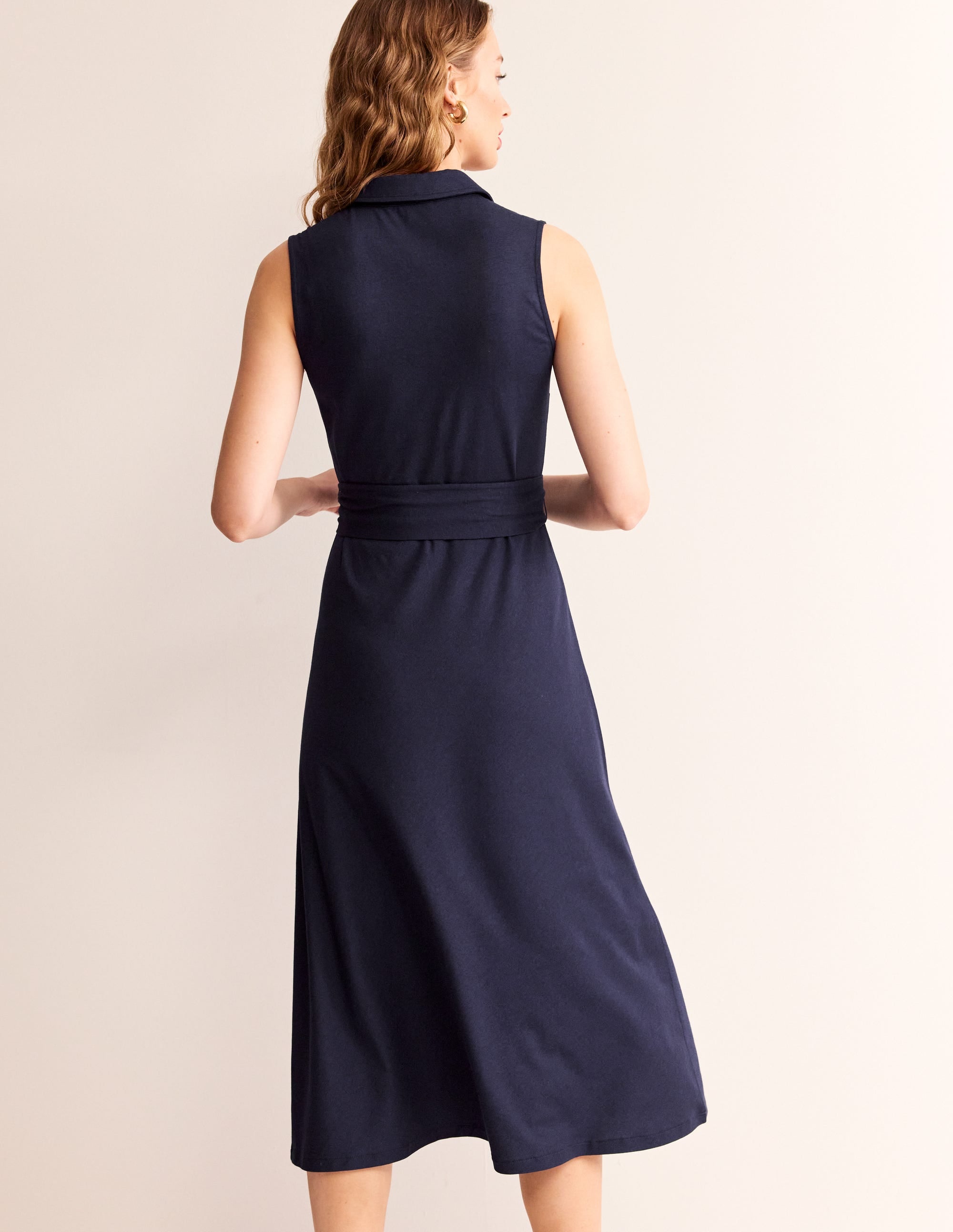 Robe-chemise Laura sans manches-Bleu Indigo - Image 4