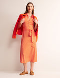 Robe-chemise Laura sans manches-Mandarine, motif Crescent Stamp