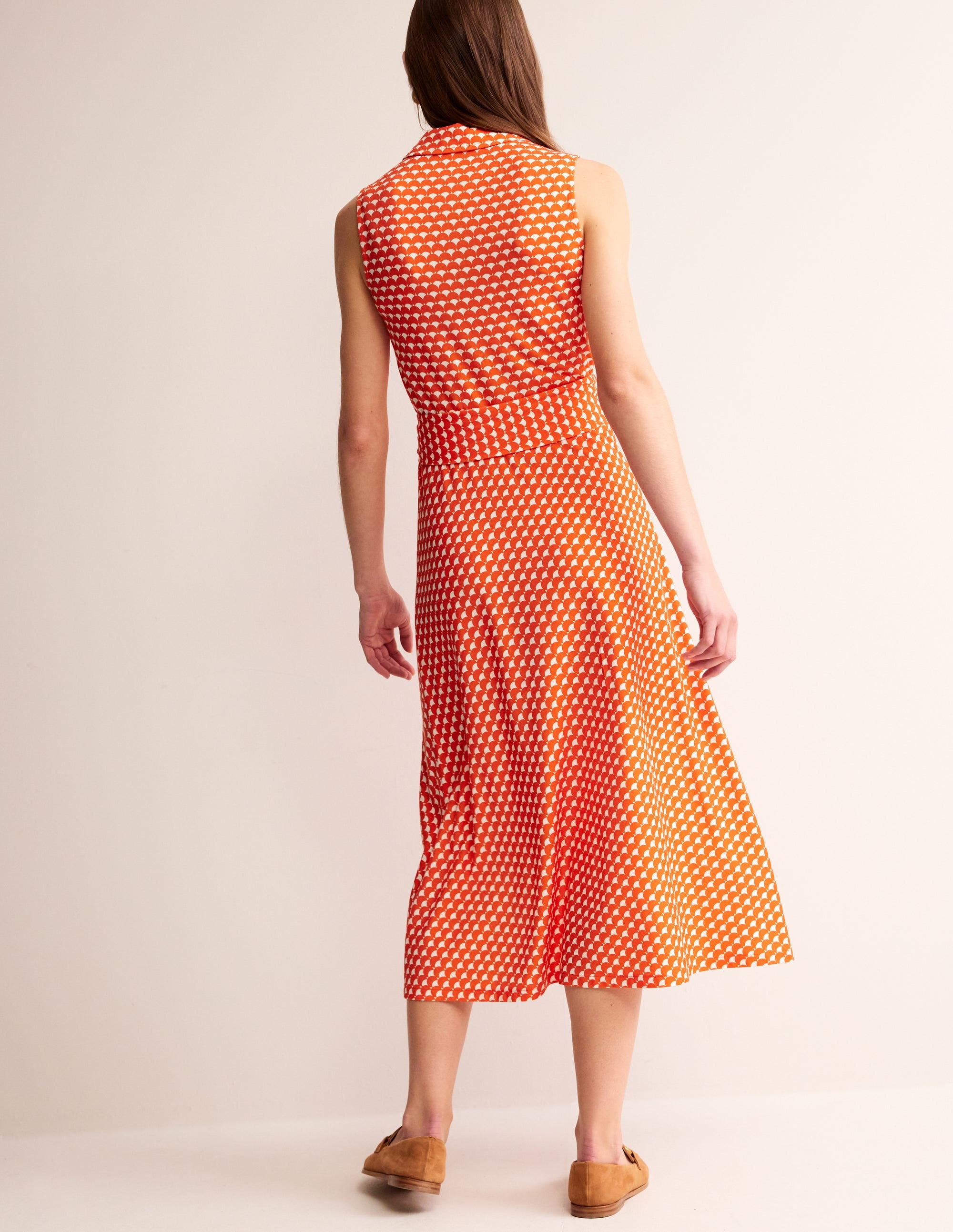 Laura Ärmelloses Hemdblusenkleid-Mandarine, Halbmond - Image 3