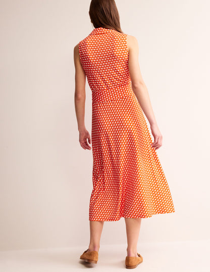 Laura Ärmelloses Hemdblusenkleid-Mandarine, Halbmond