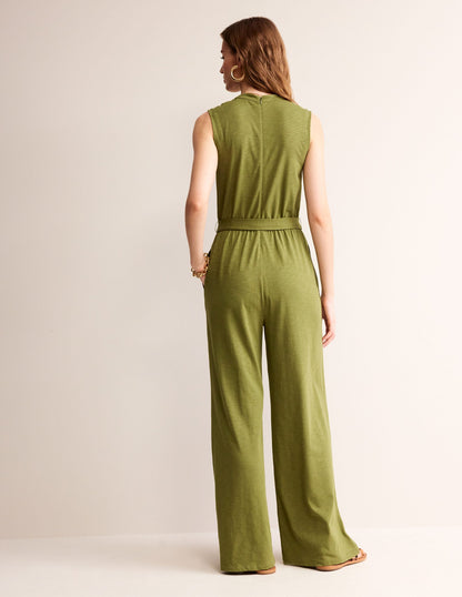 Naomi Jersey-Jumpsuit mit gekerbtem Ausschnitt-Eintagsfliege