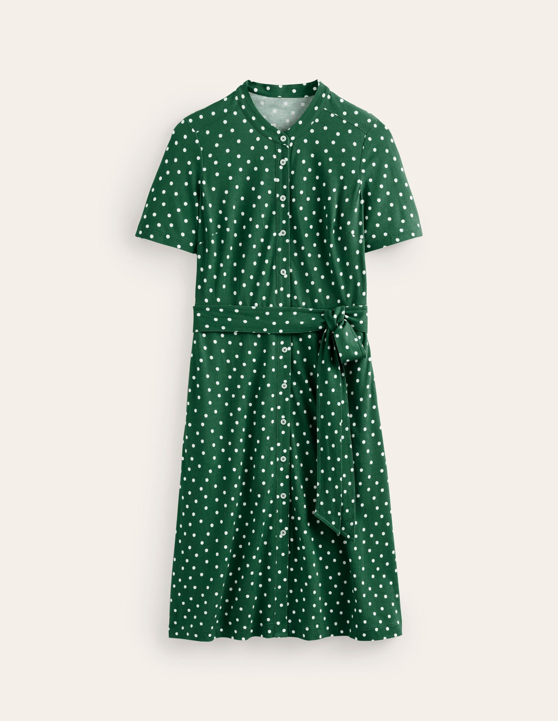 Julia Hemdblusenkleid mit kurzen Ärmeln-Grün, Verstreute Boden-Tupfen-5
