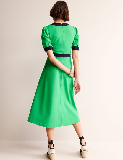 Petra Ponte-Kleid mit Puffärmeln-Grünes Tamburin-3