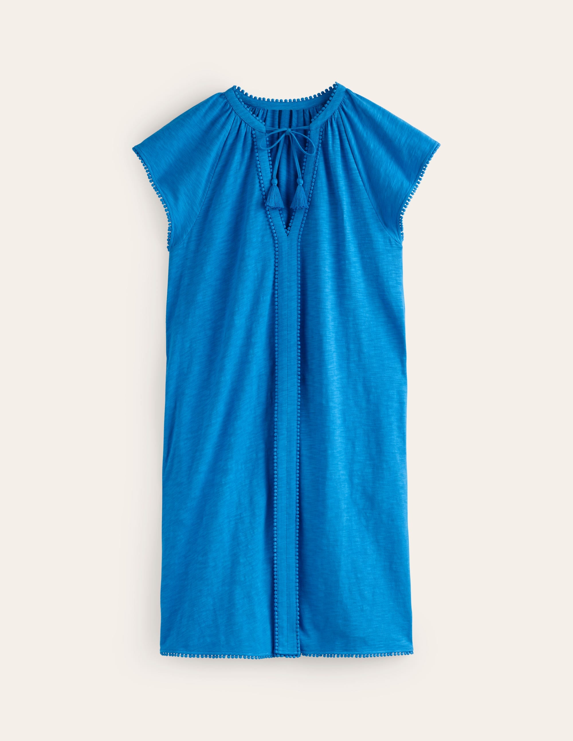 Millie Pom Cotton Dress-Brilliant Blue - Image 6