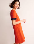 Robe Emily à volants en coton-Rouge fiesta