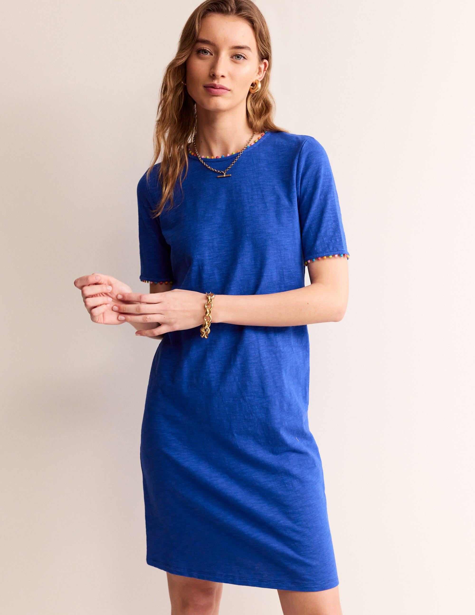 Robe Ali à pompons-Bleu connecté - Image 4