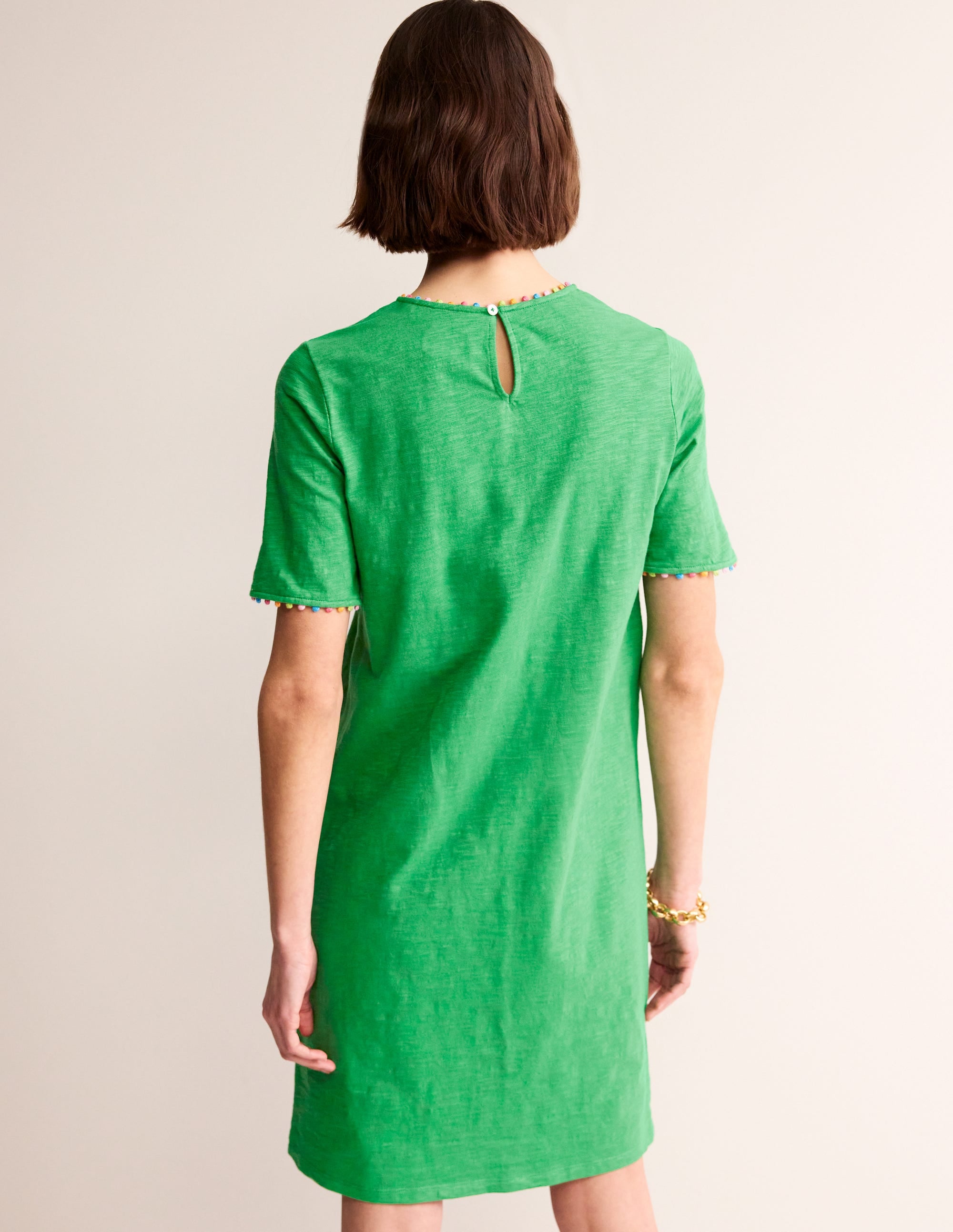 Robe Ali à pompons-Vert tambourin - Image 3