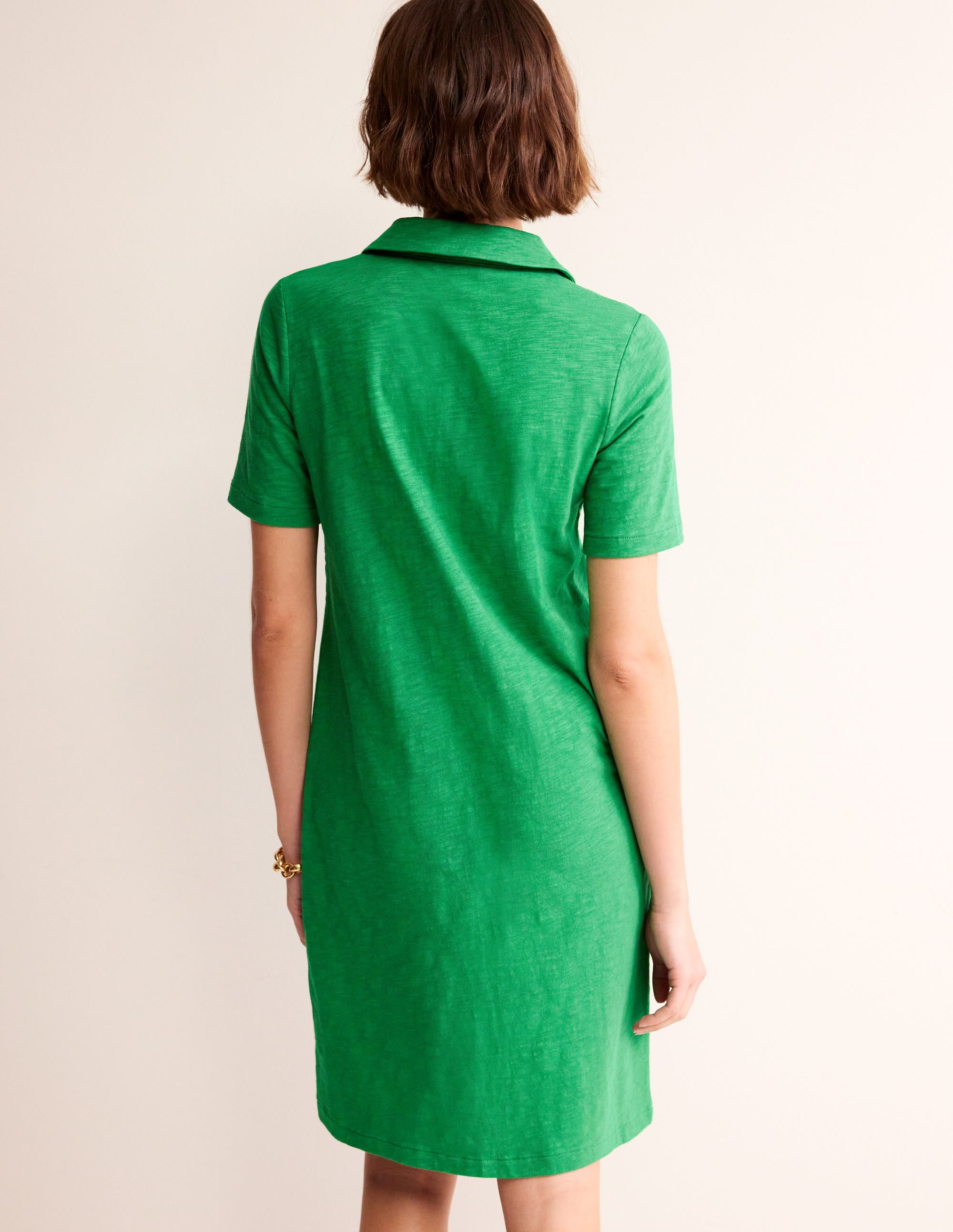 Ingrid Polokleid aus Baumwolle-Grünes Tamburin - Image 3