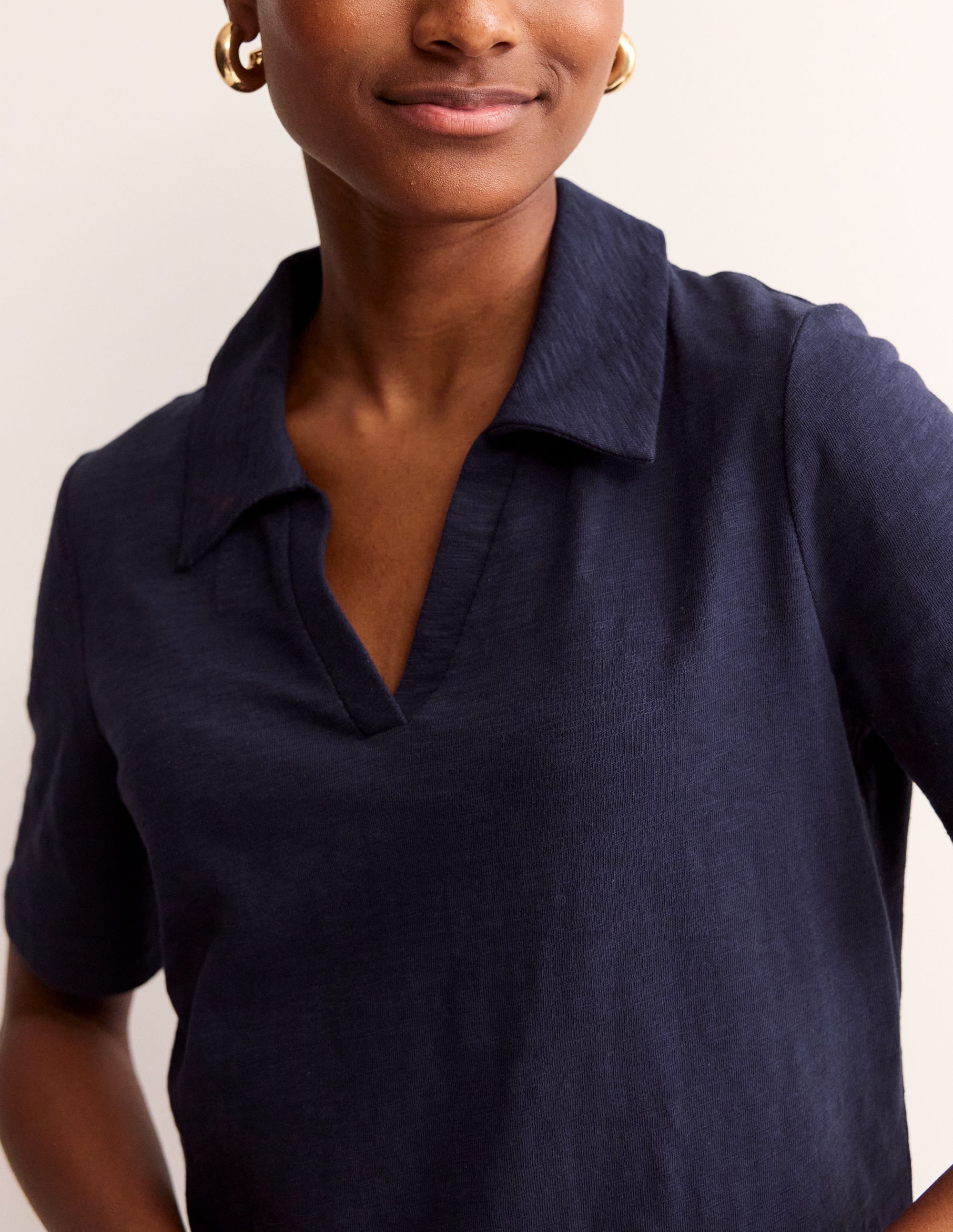 Ingrid Polokleid aus Baumwolle-Aqua Marine Marl - Image 2