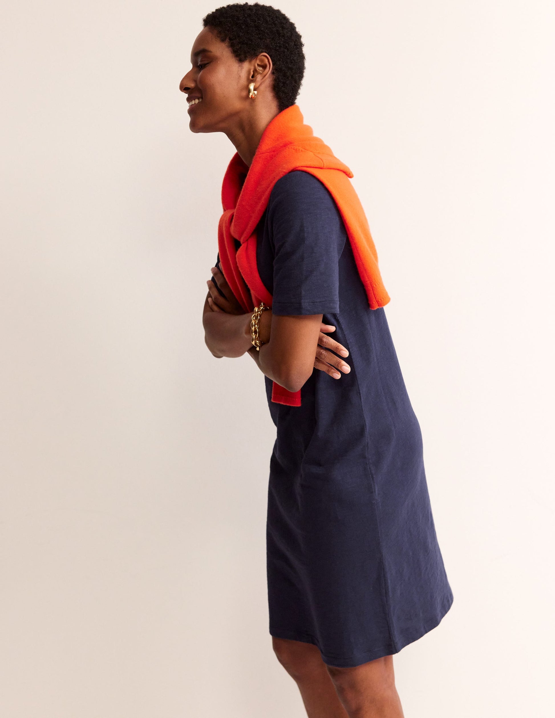 Ingrid Polokleid aus Baumwolle-Aqua Marine Marl-4