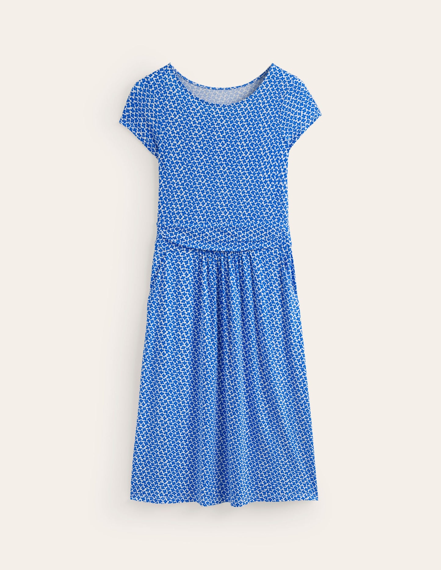 Robe Amelie en jersey-Bleu brillant, motif Daisy Bud