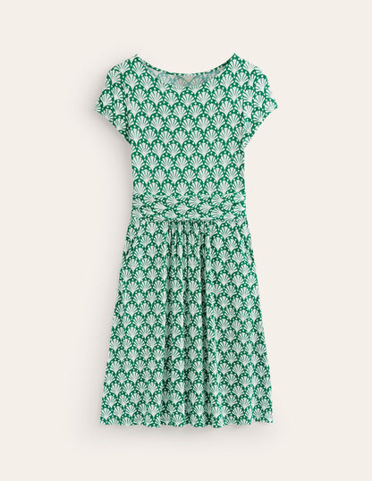 Amelie Jerseykleid-Grünes Tamburin, Muscheln-5