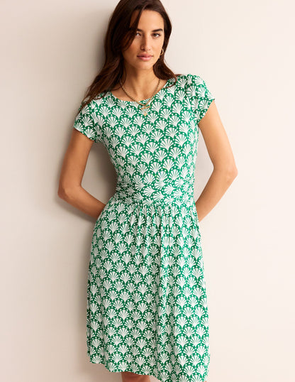 Amelie Jerseykleid-Grünes Tamburin, Muscheln-4