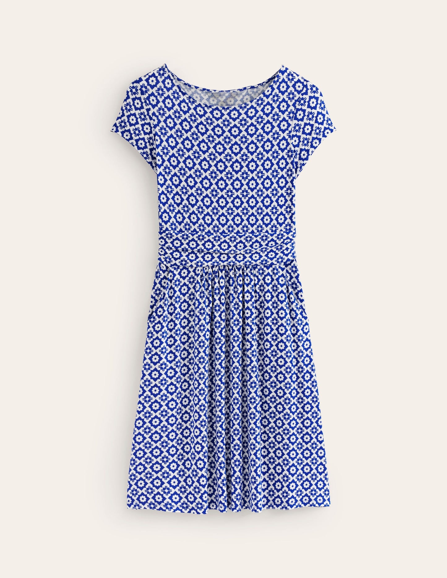 Amelie Jerseykleid-Surf The Web, Geometrischer Stempel