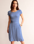Amelie Jerseykleid-Surf The Web, Geometrischer Stempel