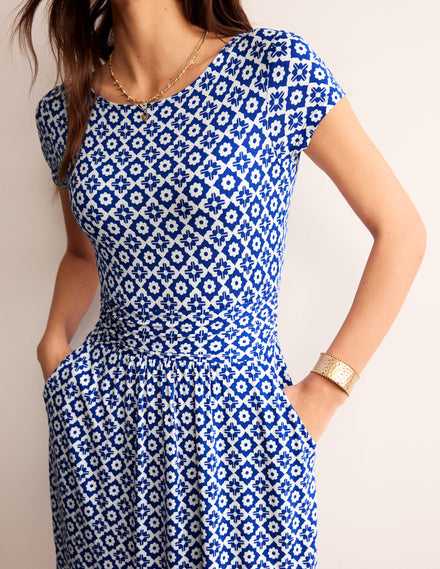 Amelie Jerseykleid-Surf The Web, Geometrischer Stempel