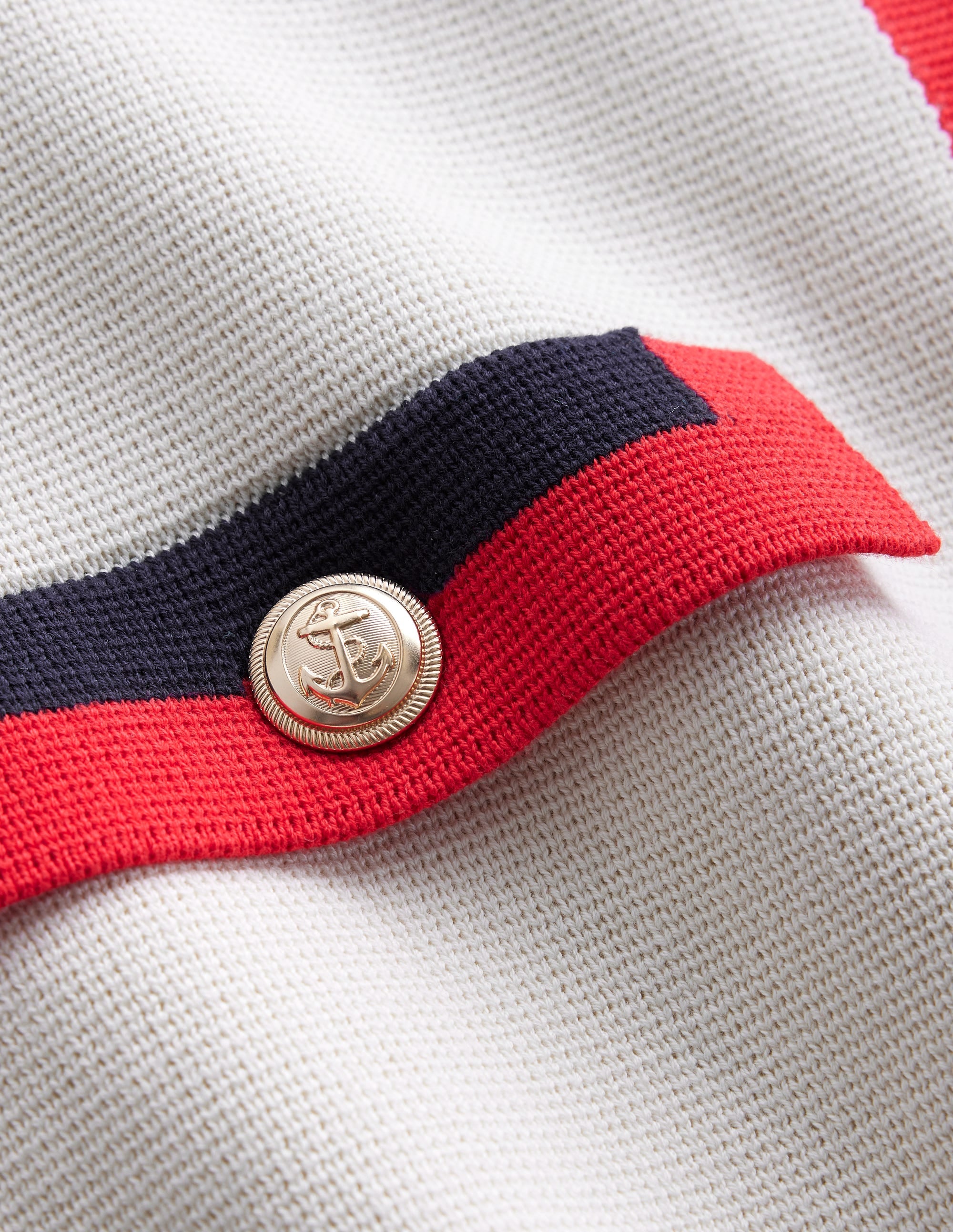 Veste Holly en maille-Ivoire chaud/bleu marine/rouge - Image 6