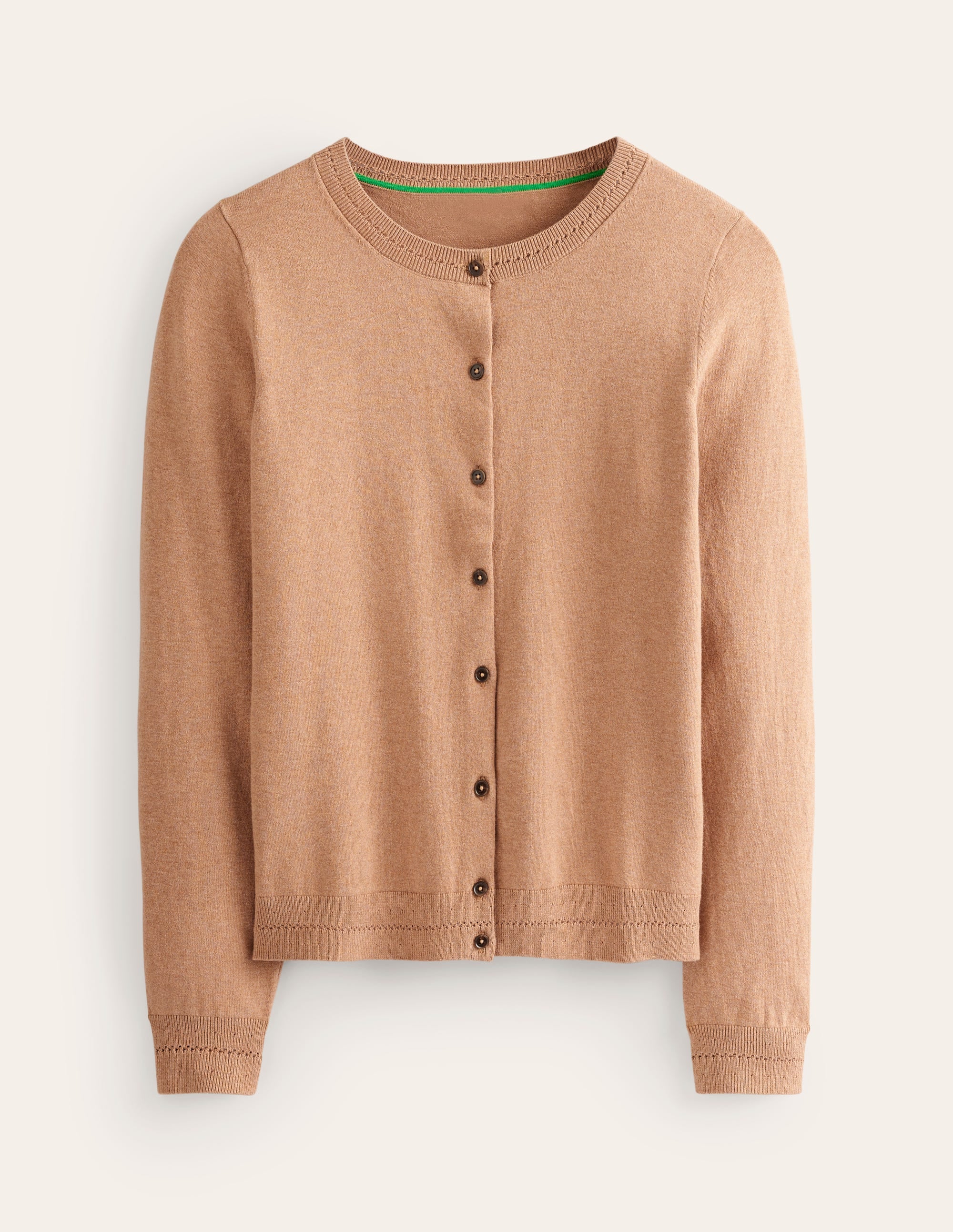 Cardigan Catriona en coton-Camel chiné - Image 5